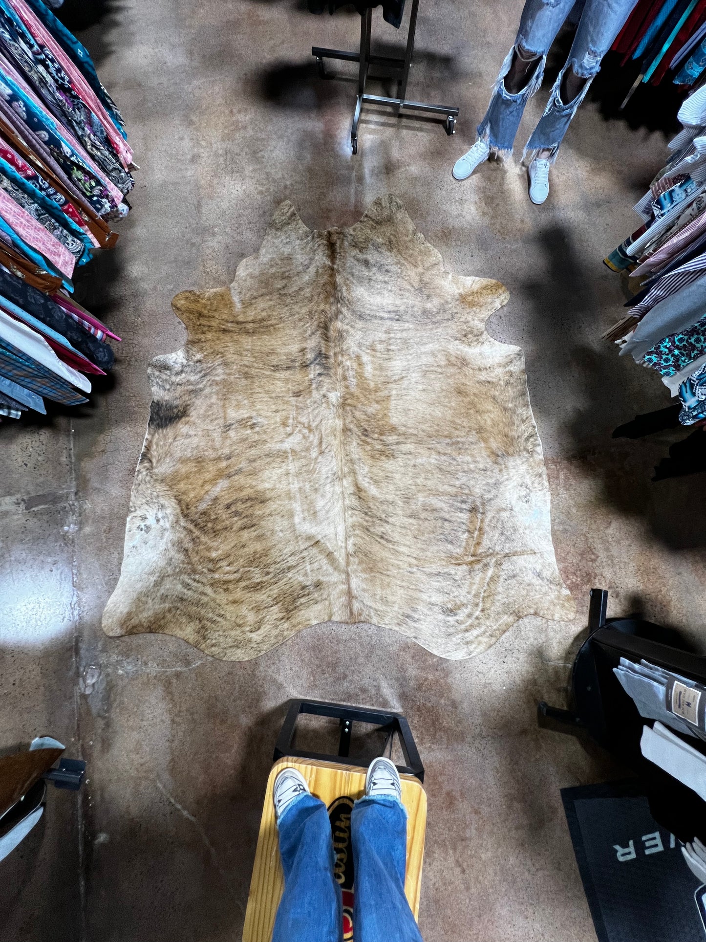 Full Medium Brown Brindle Cowhide Rug