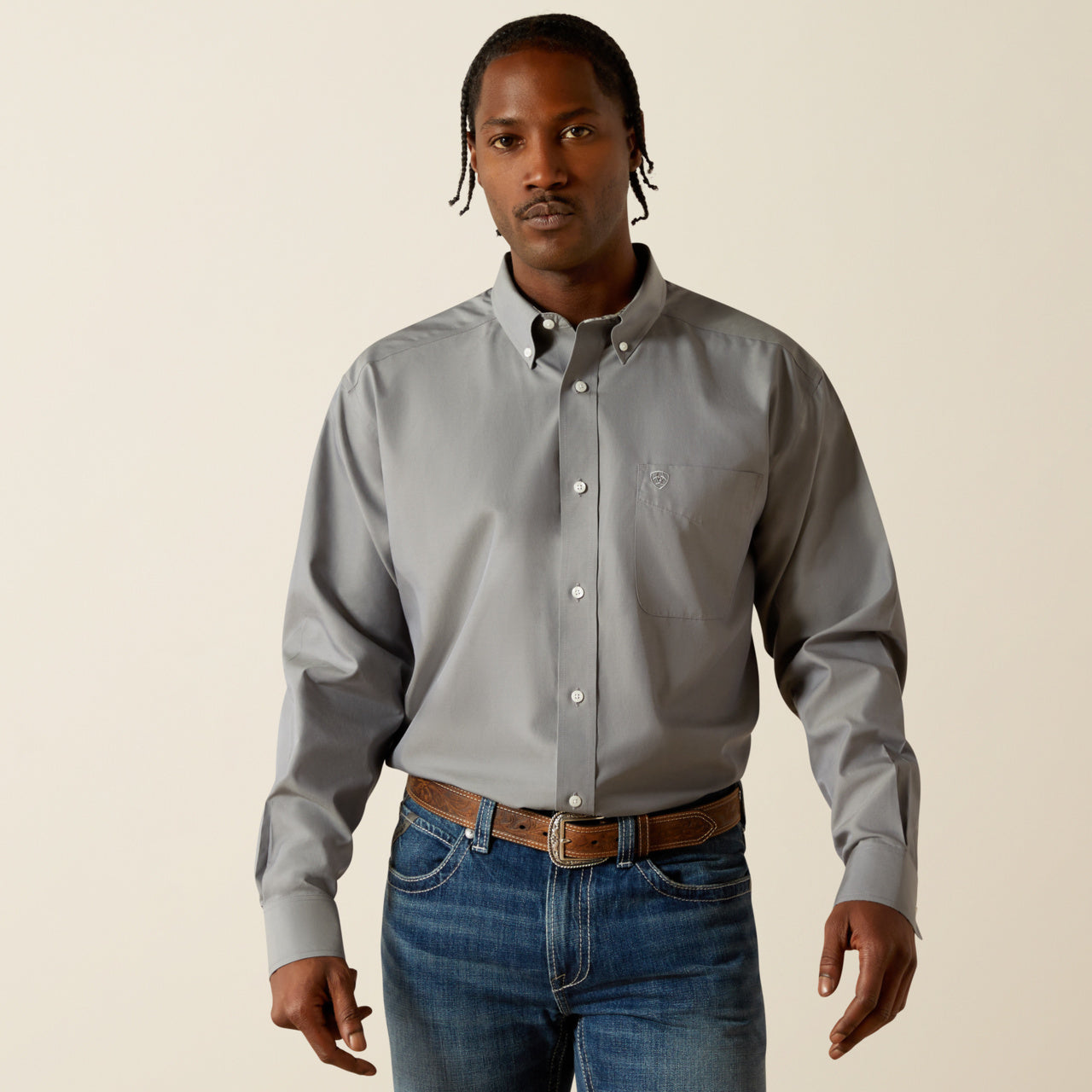 Men’s Ariat Solid Grey WF Shirt (2526)