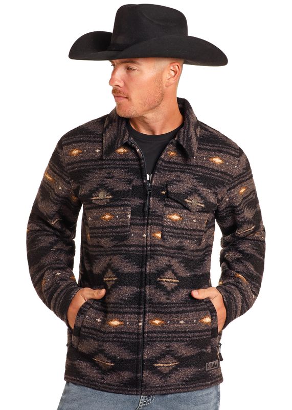 Powder River Outfitters Men s Black Aztec Berber Jacket DM92C04071