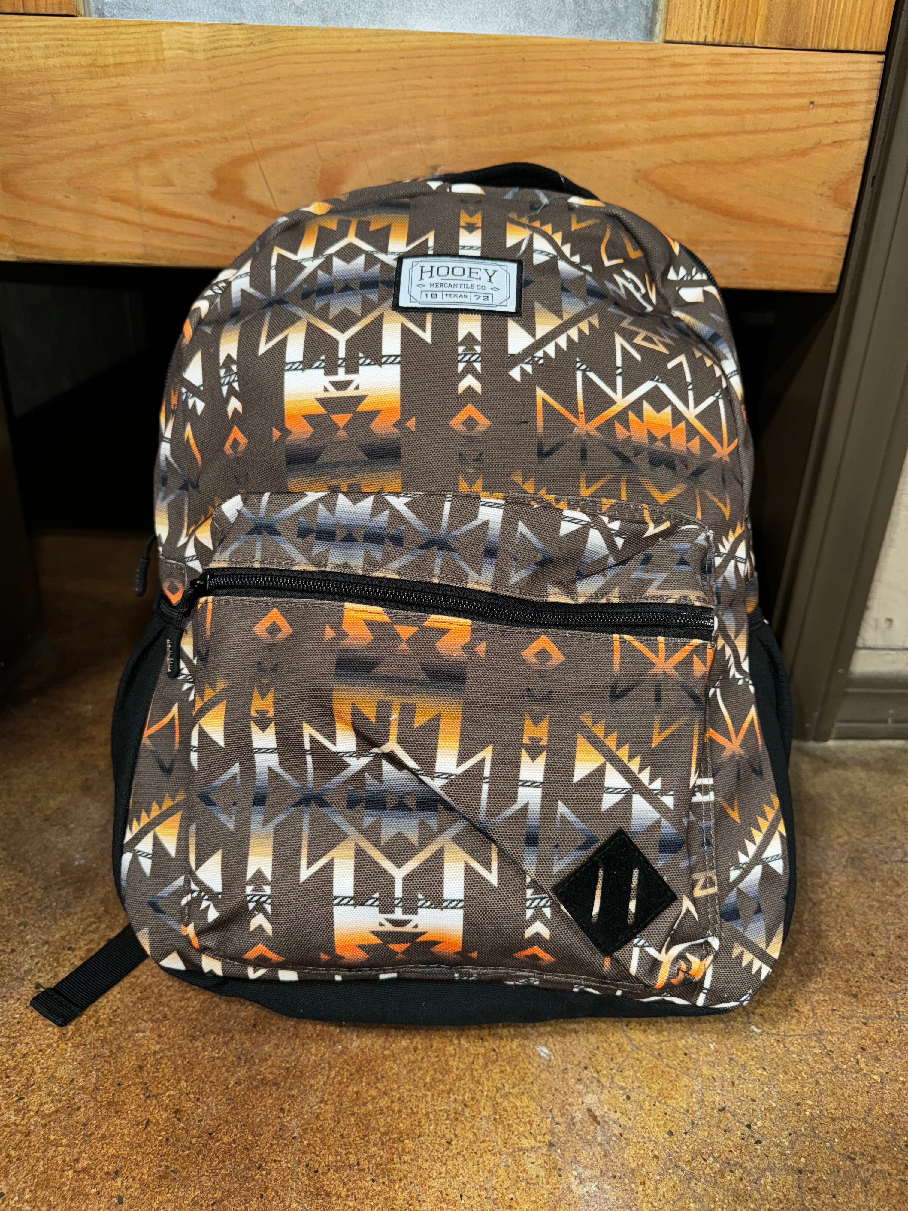kelty aztec-style top zip backpack diaper bag Recess Hooey Backpack Brown/Aztec