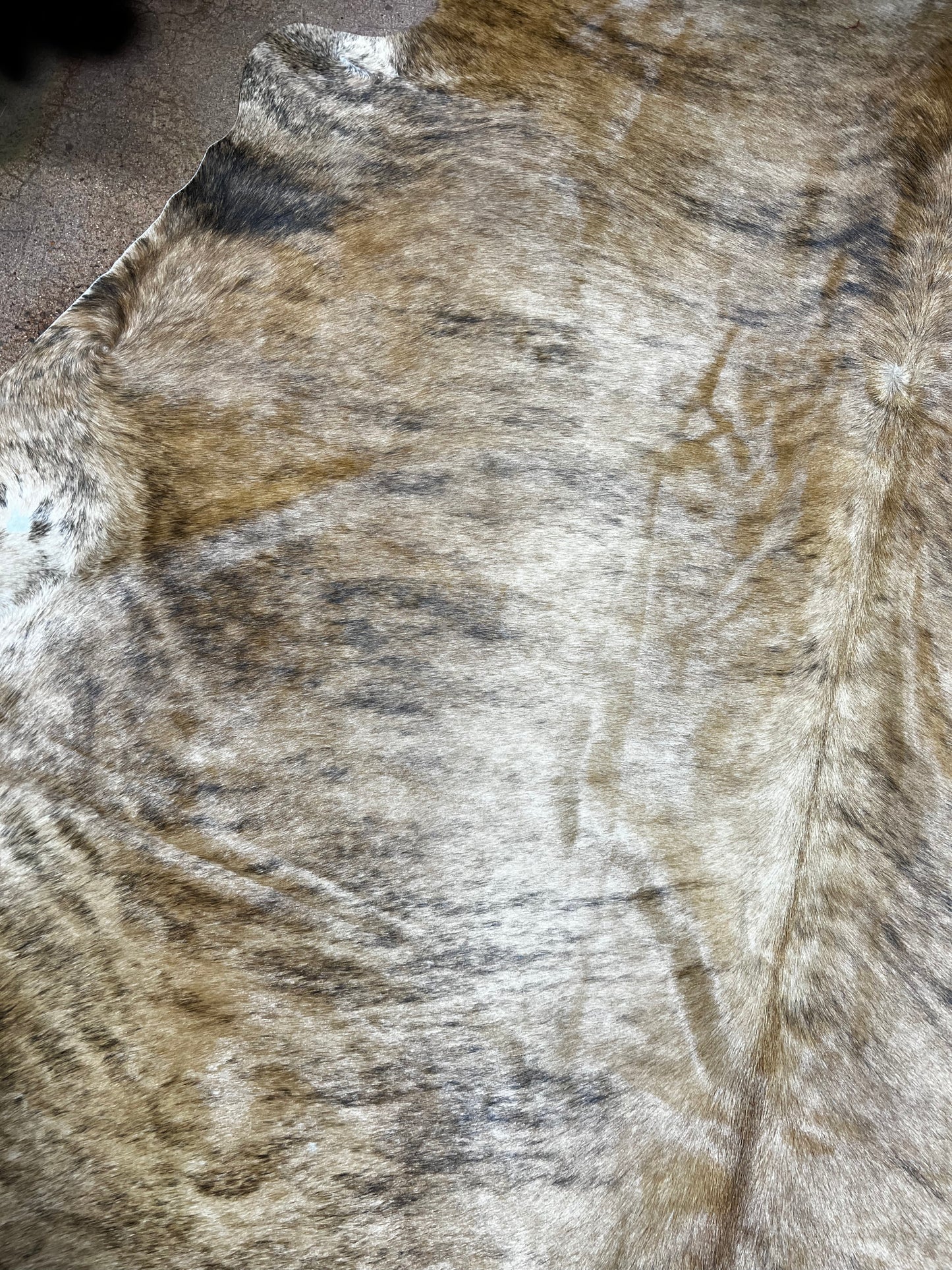 Full Medium Brown Brindle Cowhide Rug