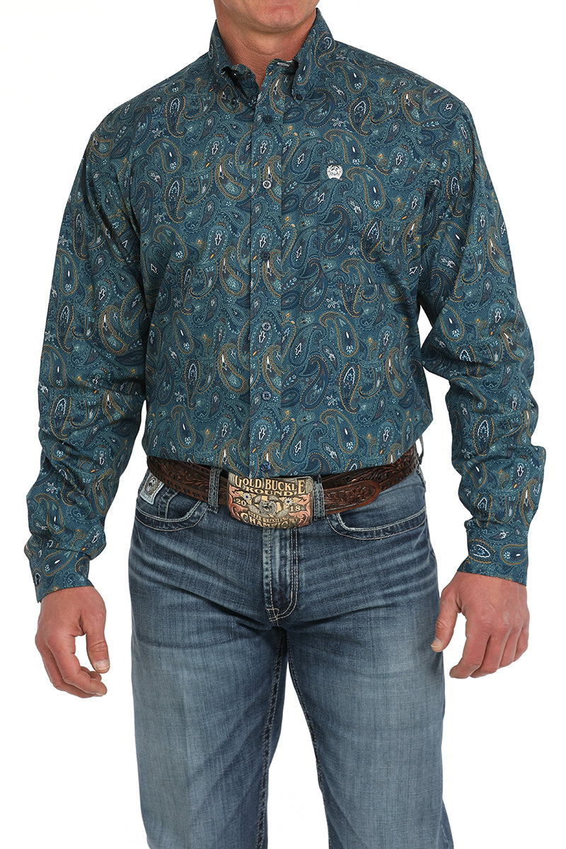 Cinch Men’s Blue Paisley Shirt (5888)