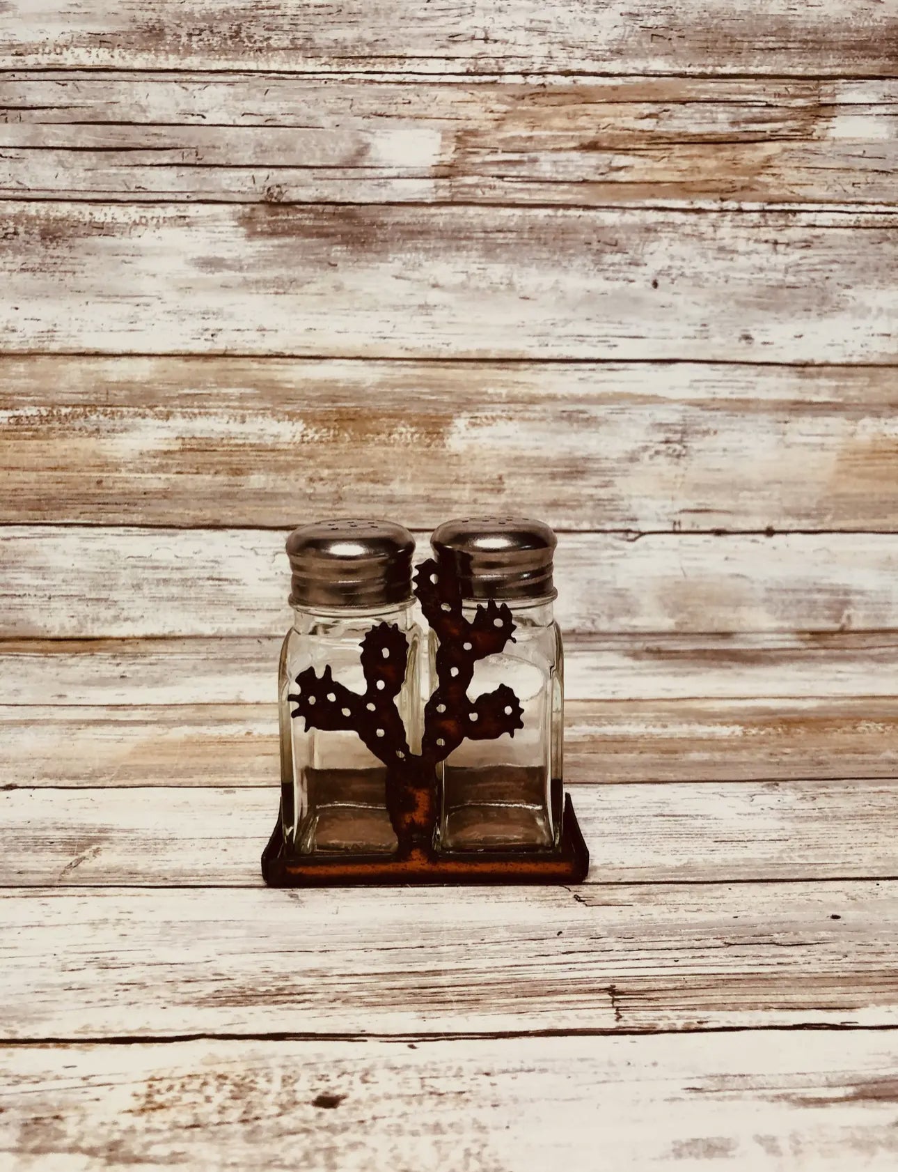 Prickly Pear Salt & Pepper Shakers Holder