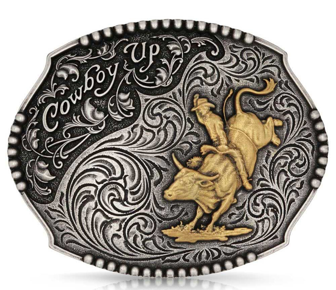 Cowboy Up Bull Rider Buckle