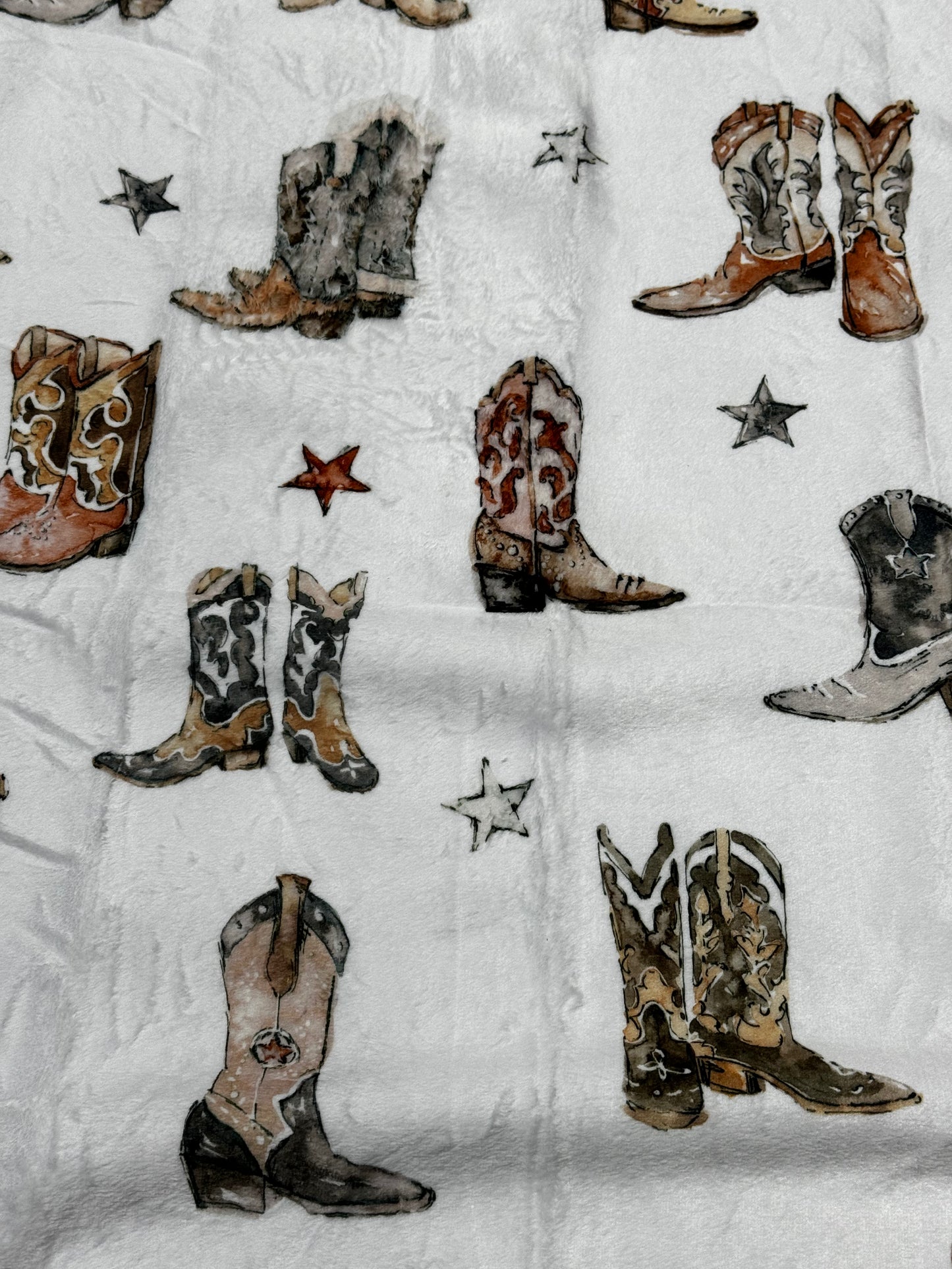 Thunderbird Boots Neutral Baby Plush Throw