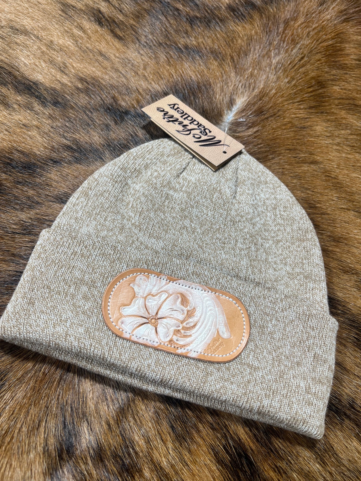 Leather Patch Beanies