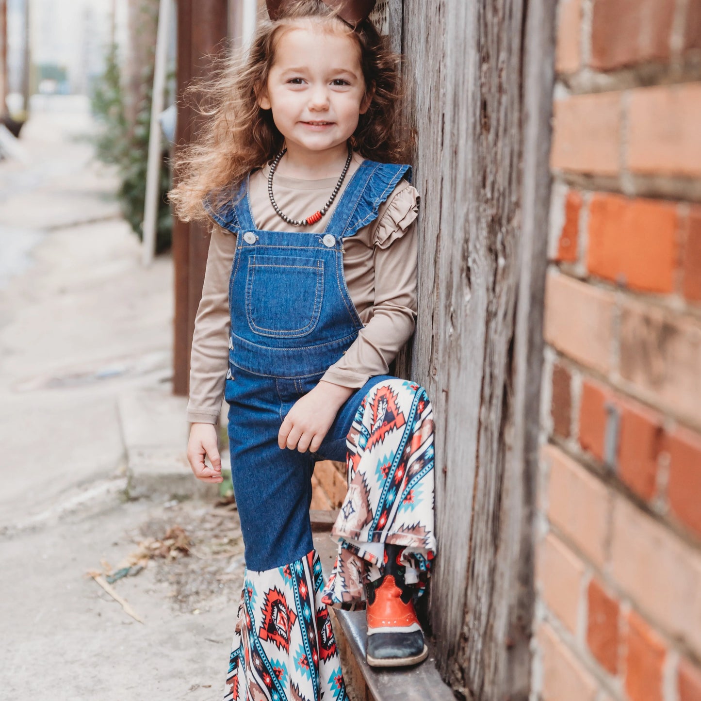 Denim & Aztec Overalls
