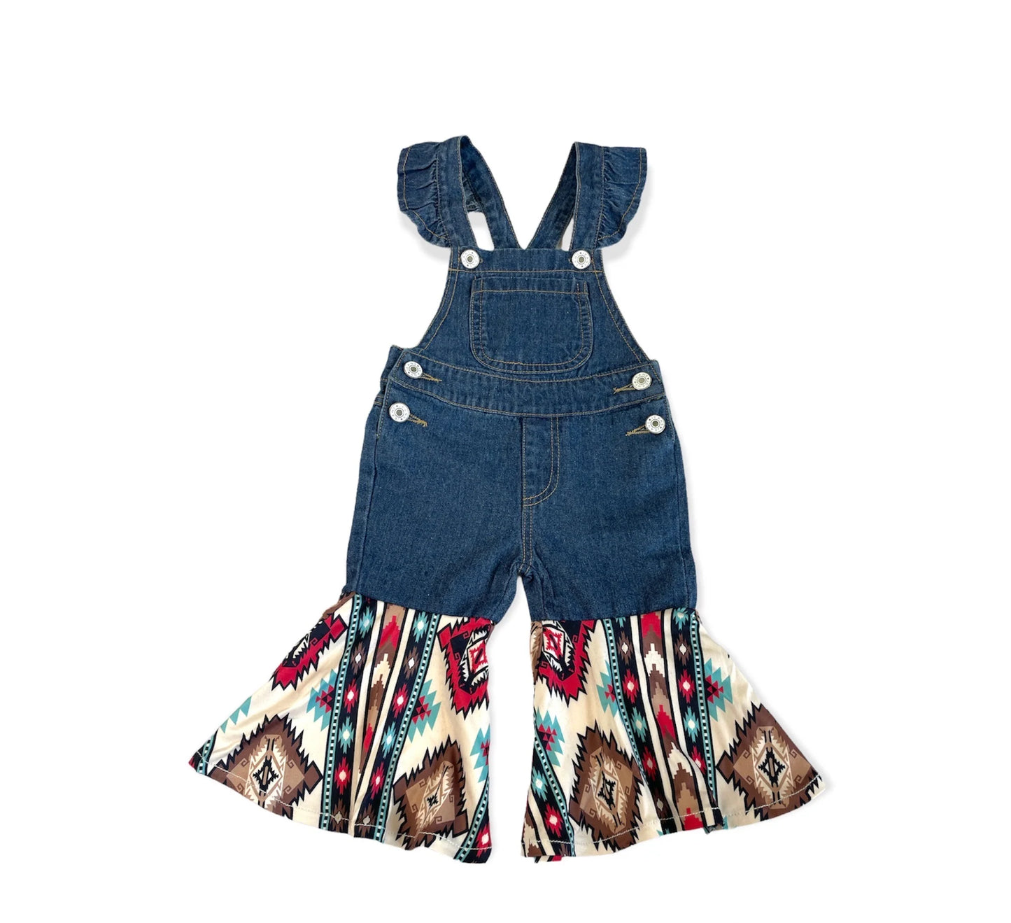 Denim & Aztec Overalls