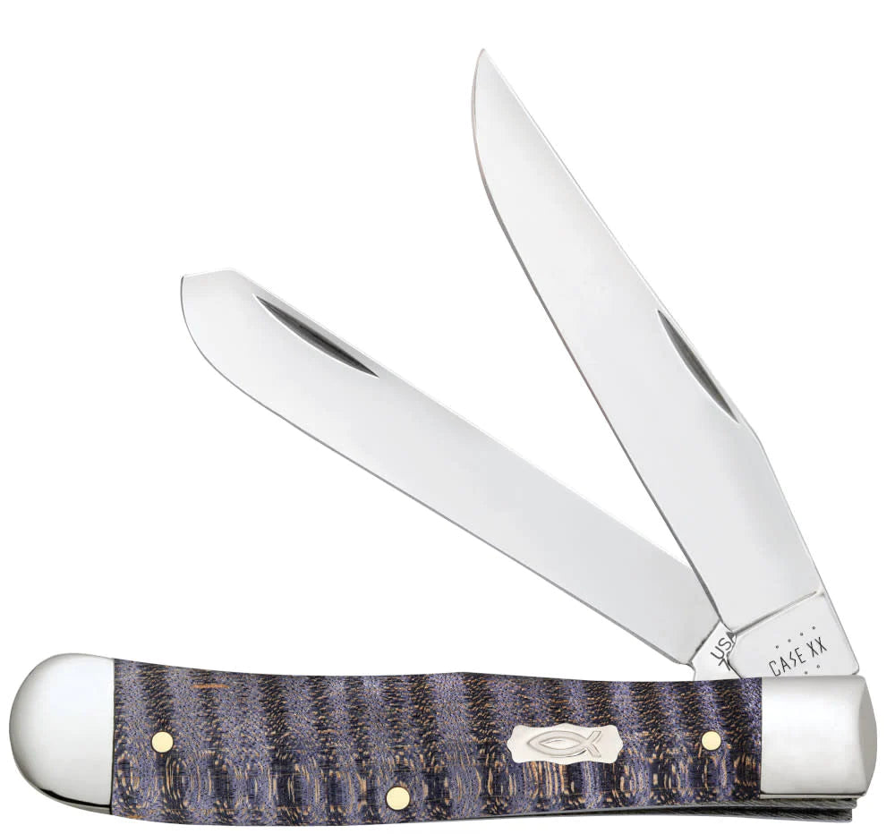 Case Smooth Purple Curly Maple Trapper (80540)