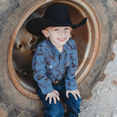 Newborn boy cowboy hat green