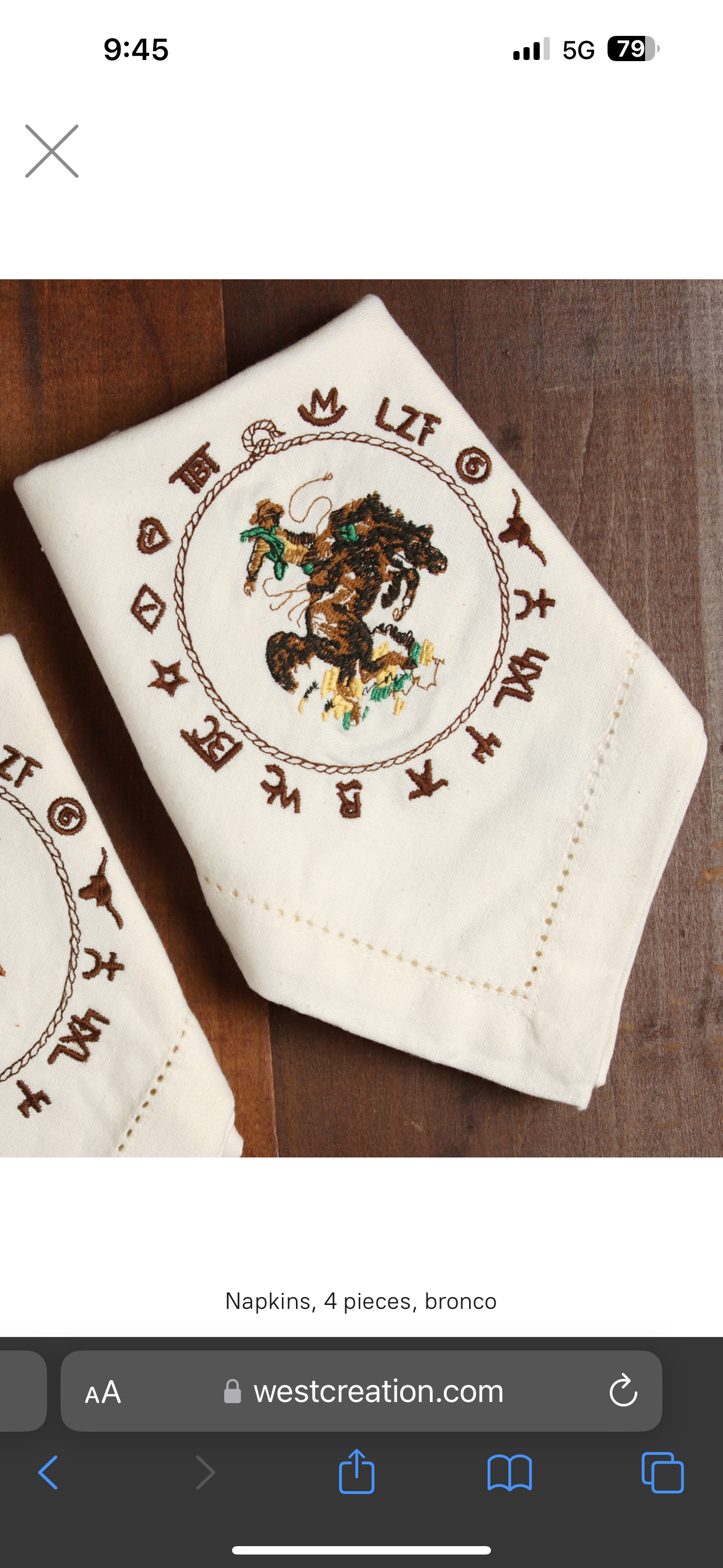 Napkins, 4 pieces, bronco