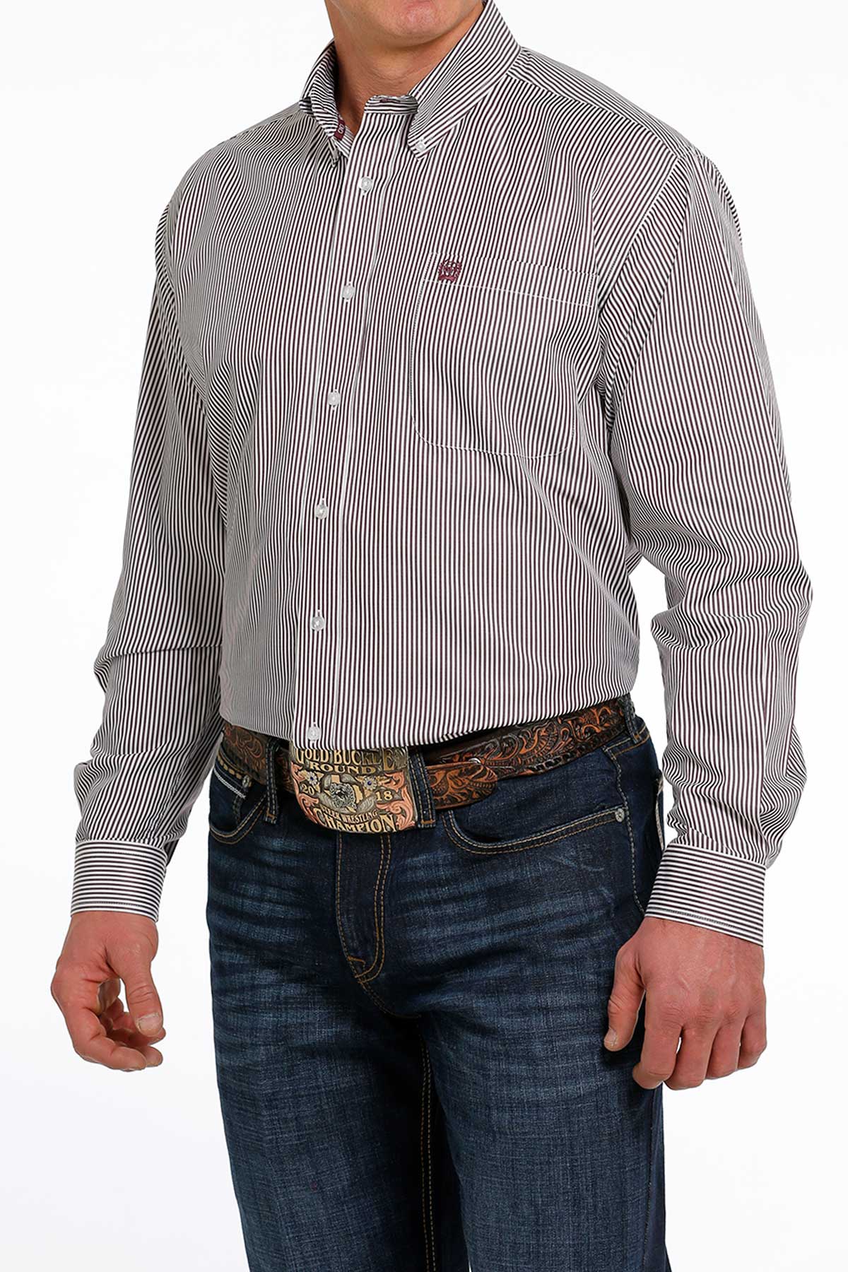 Cinch Men’s Purple Pin Stripe Shirt (5483)