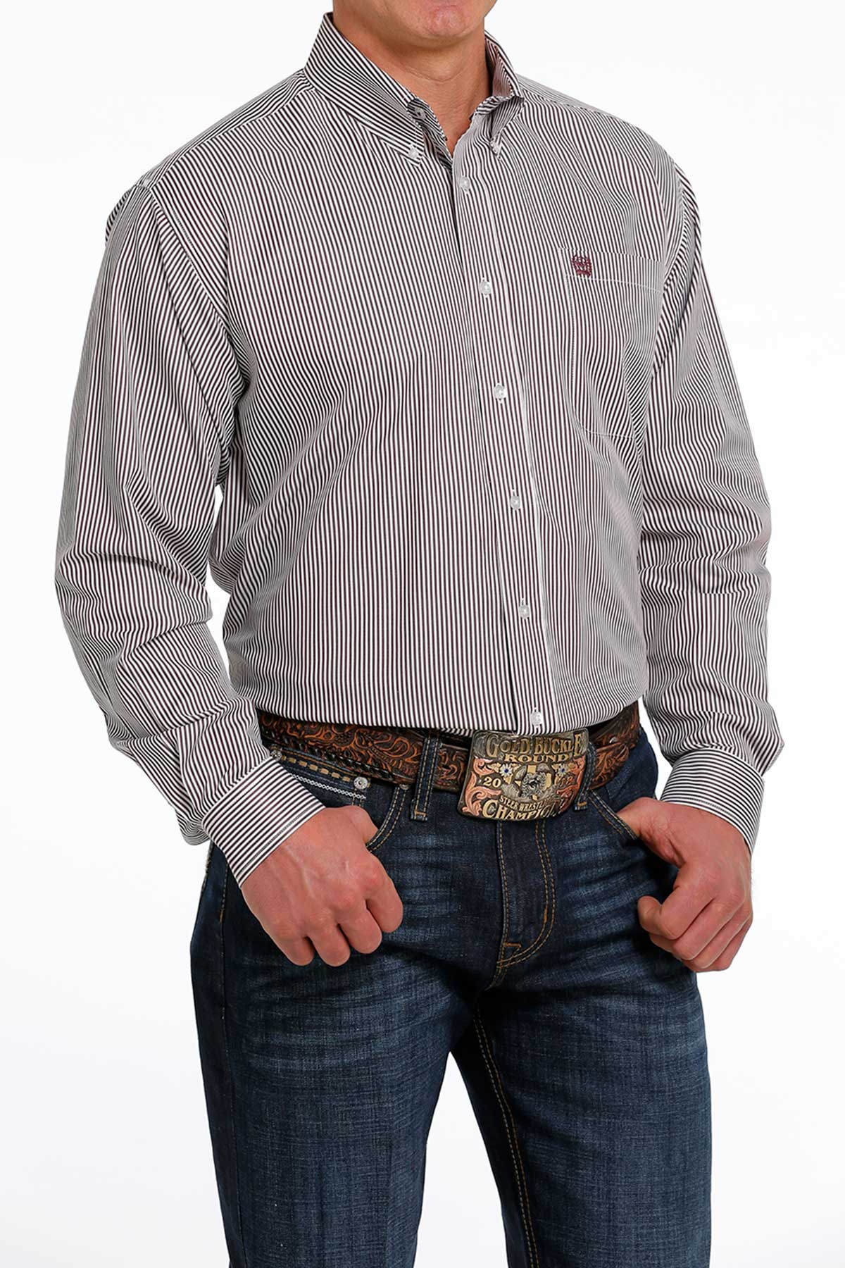 Cinch Men’s Purple Pin Stripe Shirt (5483)