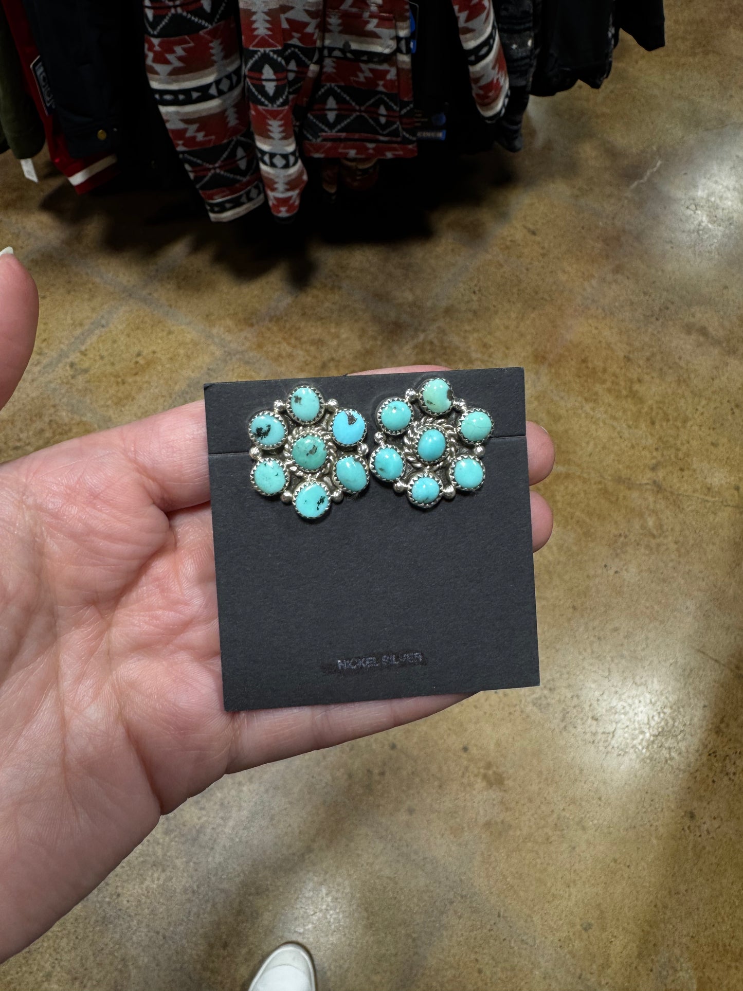 Concho Kingman Turquoise Earrings