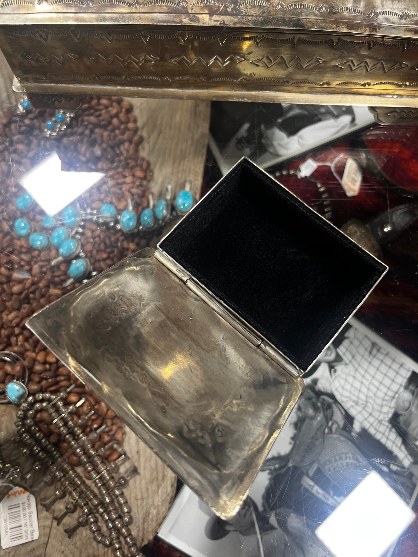 Small Stamped Box with Turquoise