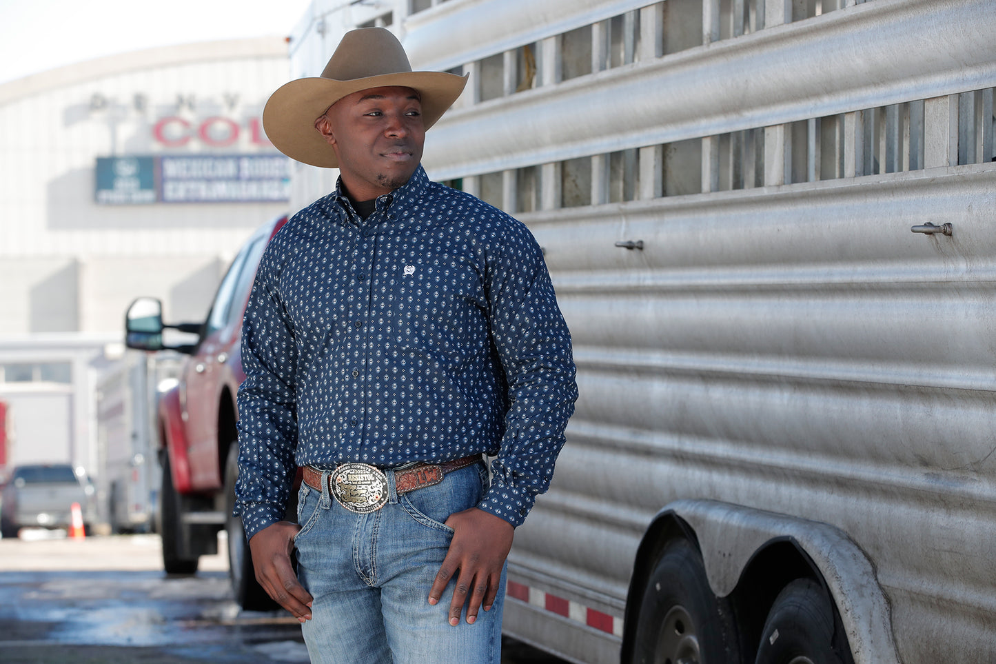 Cinch Men’s Navy Patterned Shirt (5695)