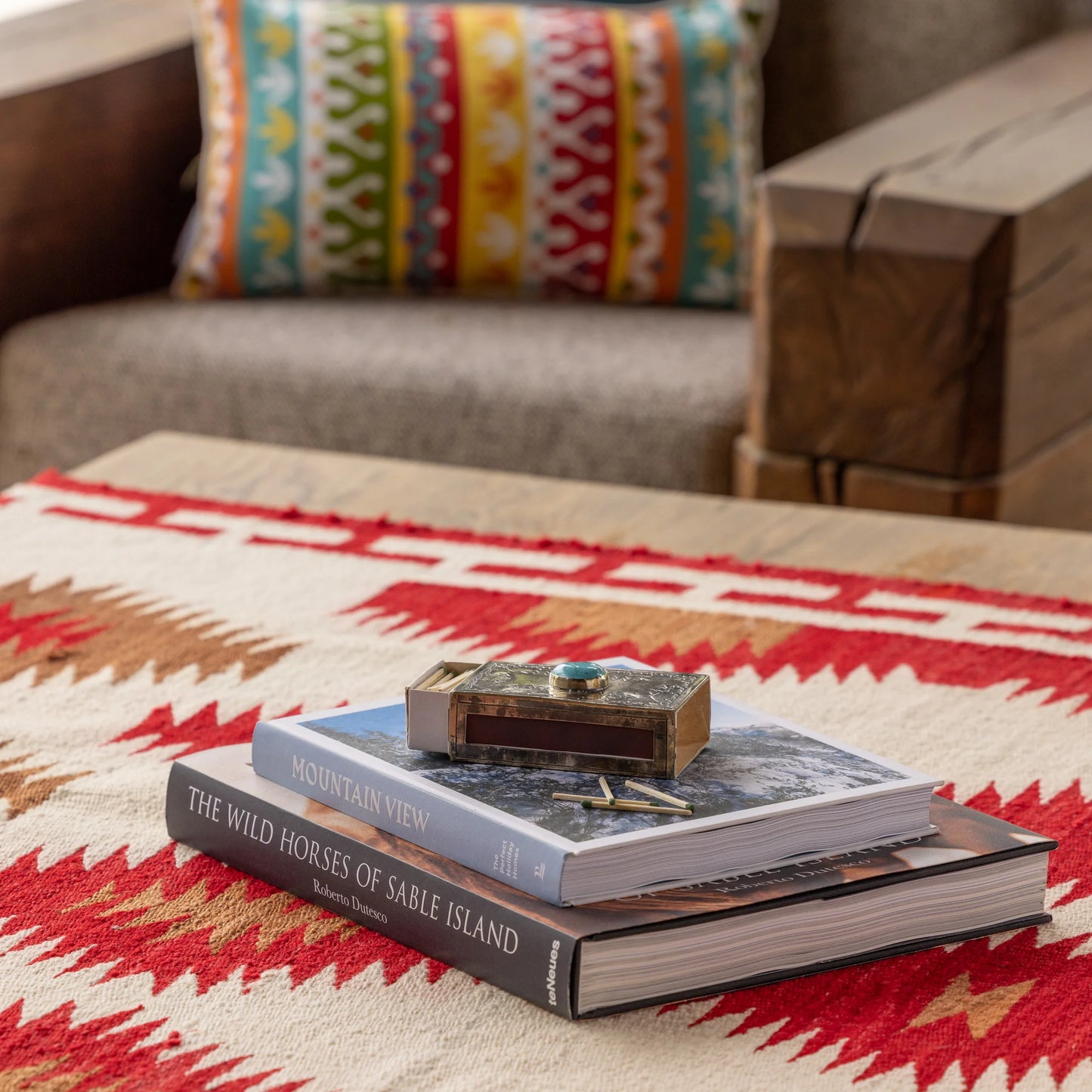 Large Stamped Matchbox Cover W-Turquoise