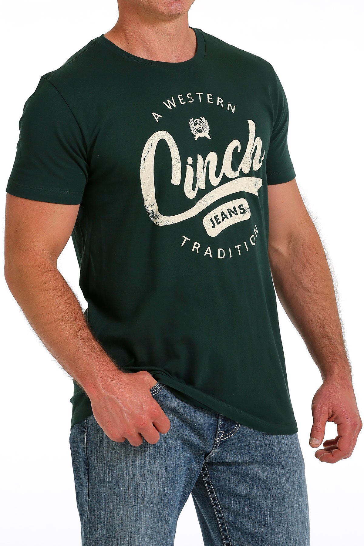 Cinch Men’s Green Logo Tee