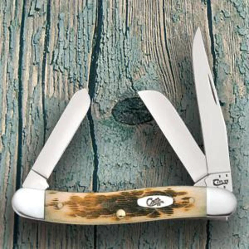 Case Peach Seed Jig Amber Bone Medium Stockman (00042)