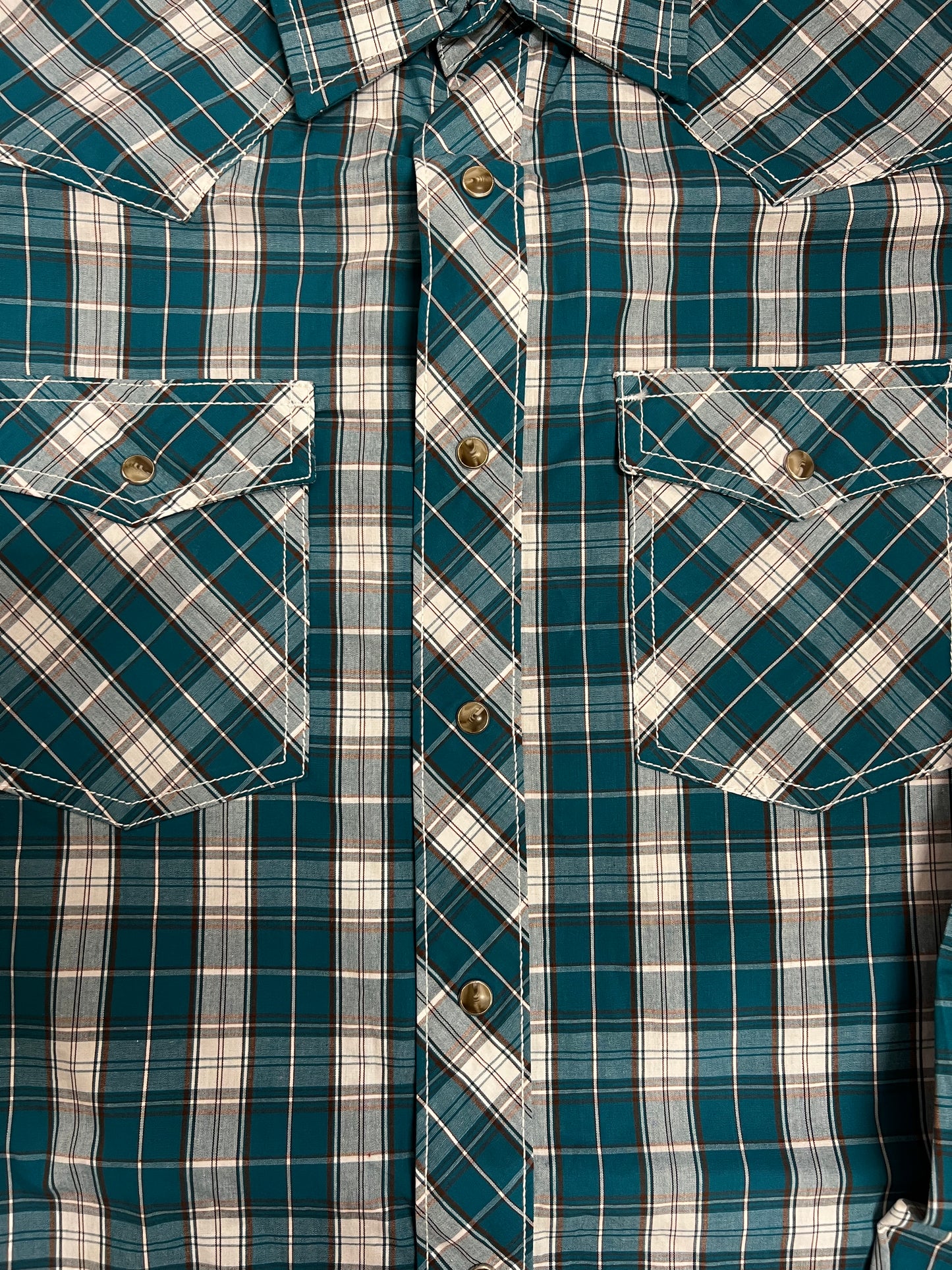 Wrangler Men’s Blue Plaid Pearl Shirt (11230523)