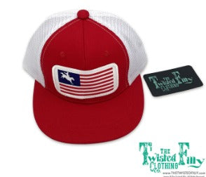 USA Flag Bronc Rider - Youth/Adult Trucker Hat- Red & White