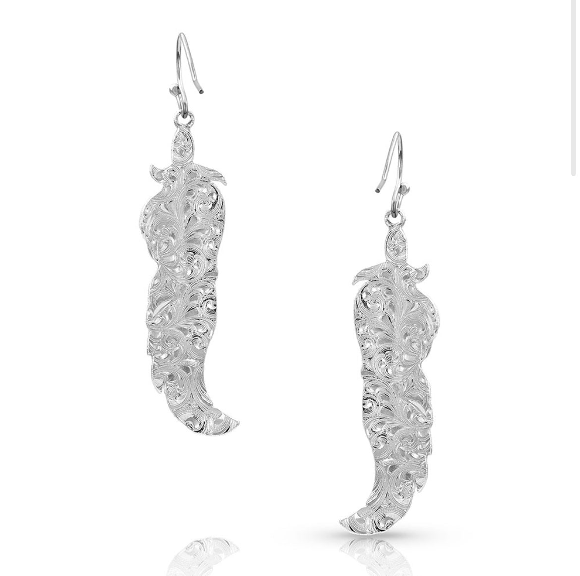 Twisted Rose Feather Earrings