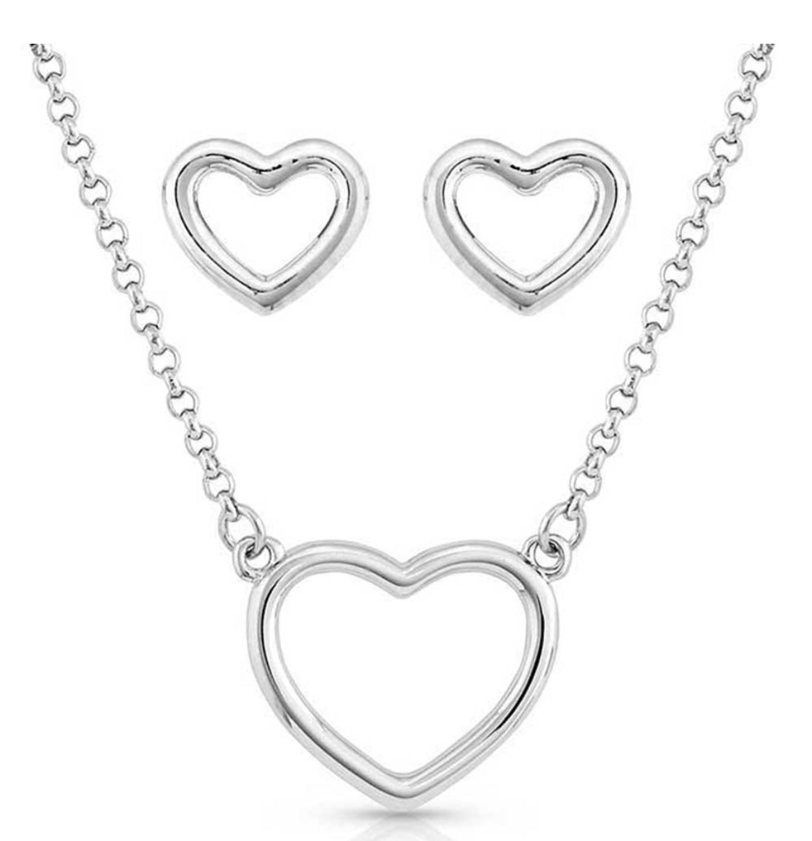 Clear Reflection of Love Heart Jewelry Set