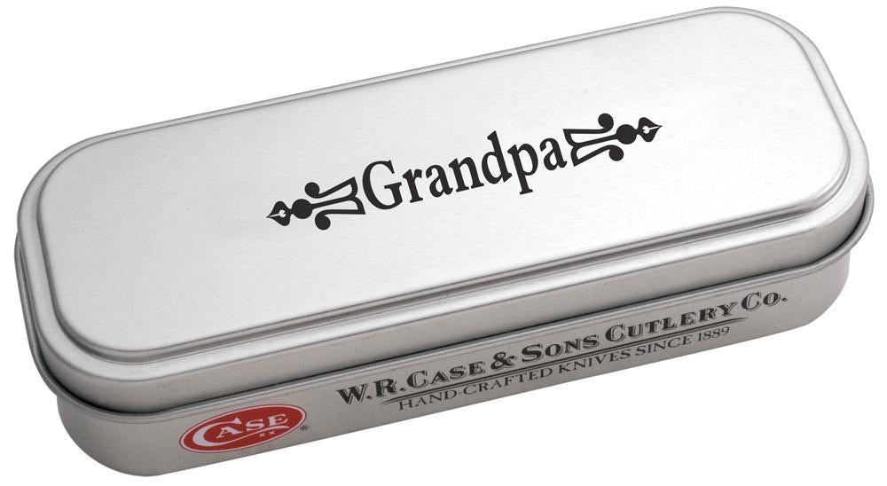 Grandpa Gift Tin Embellished Smooth Natural Bone Trapper (10373)