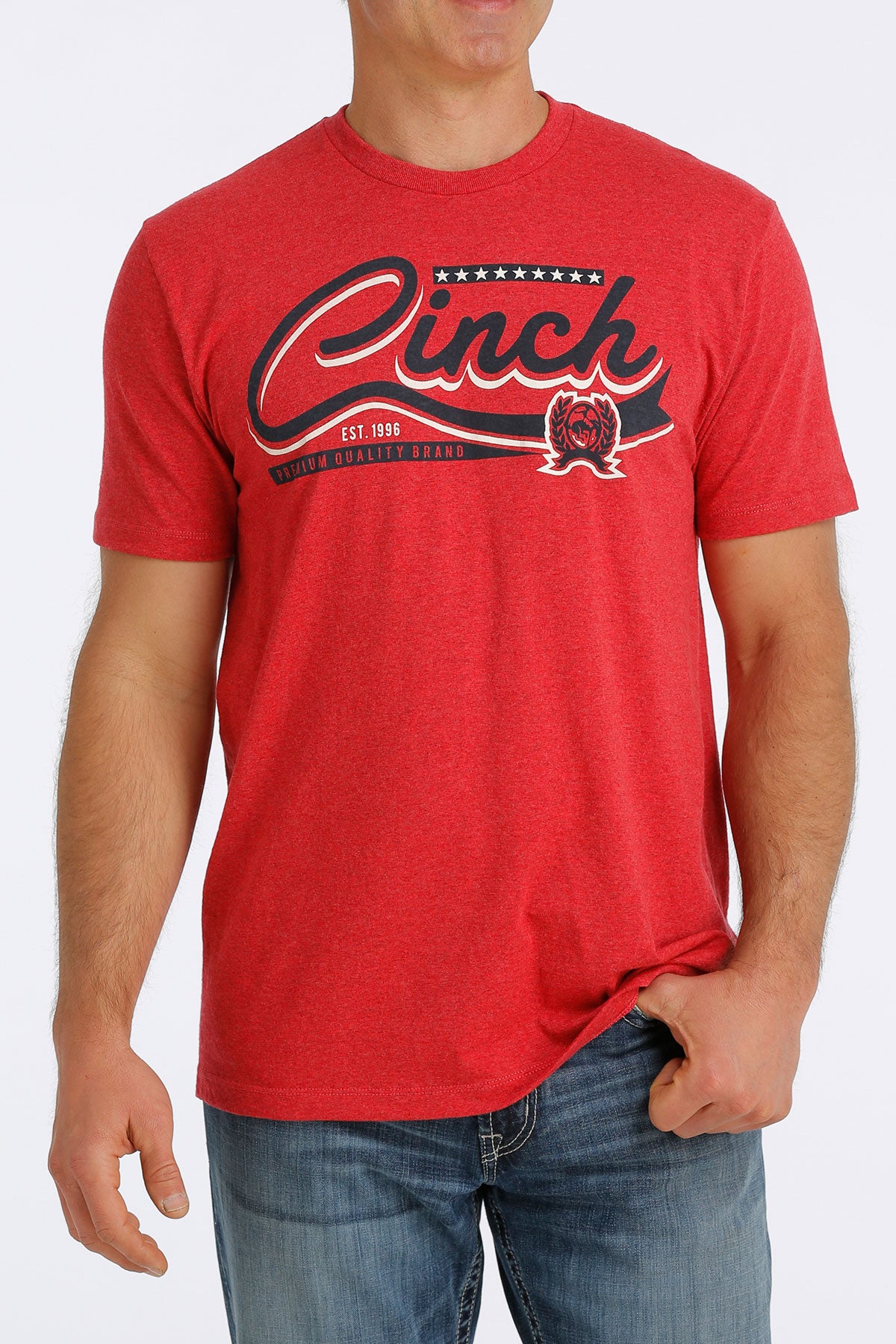 Cinch Men’s Red Logo Tee (0497)