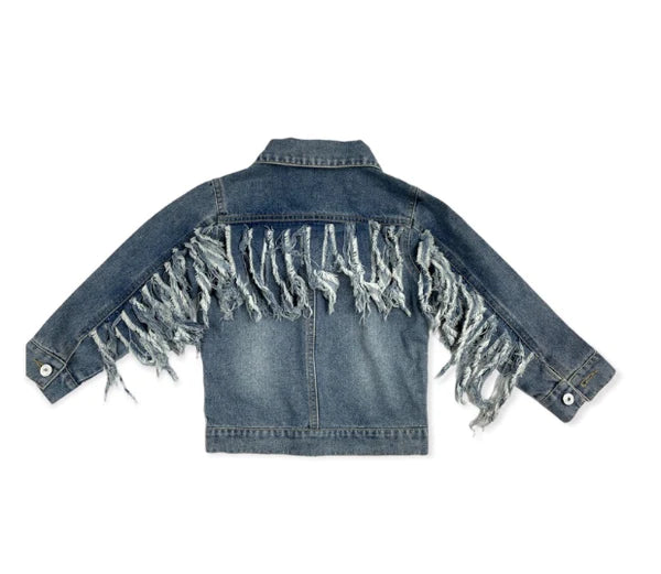 Girls Denim Fringe Jacket