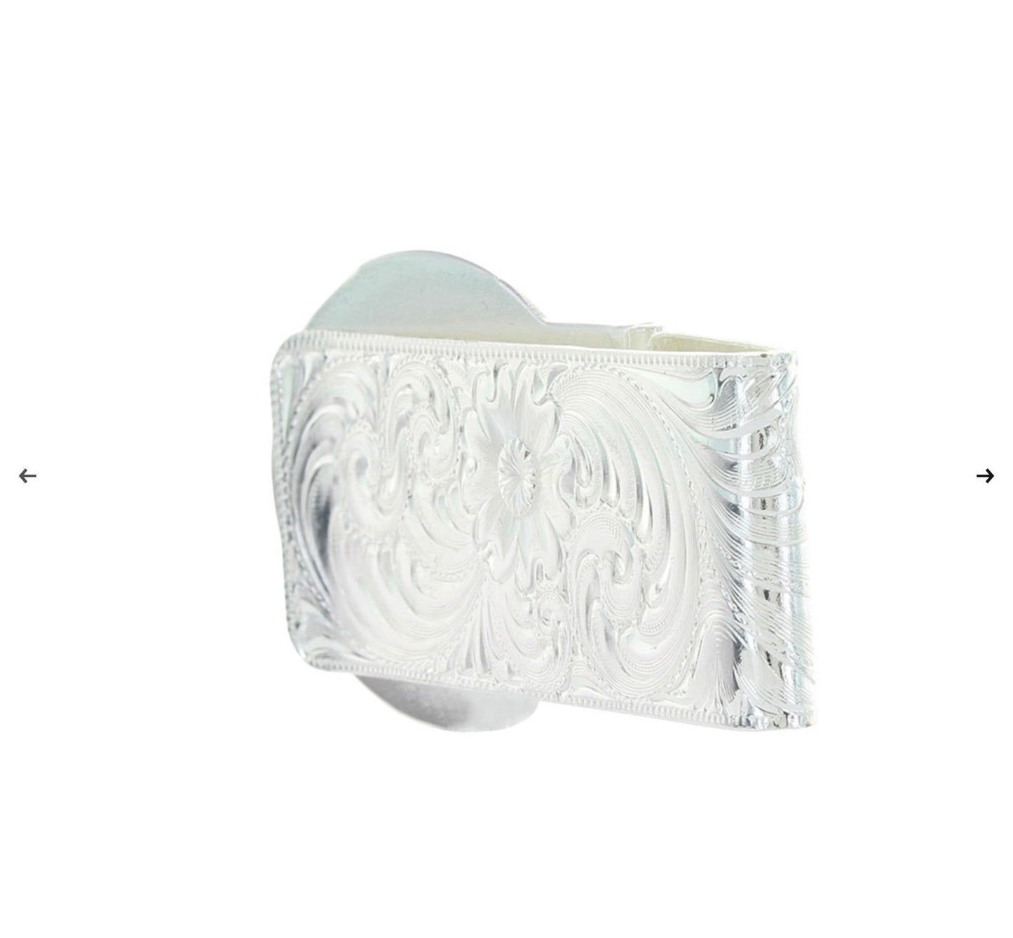 Silver Engraved Hinged Money Clip MCL22