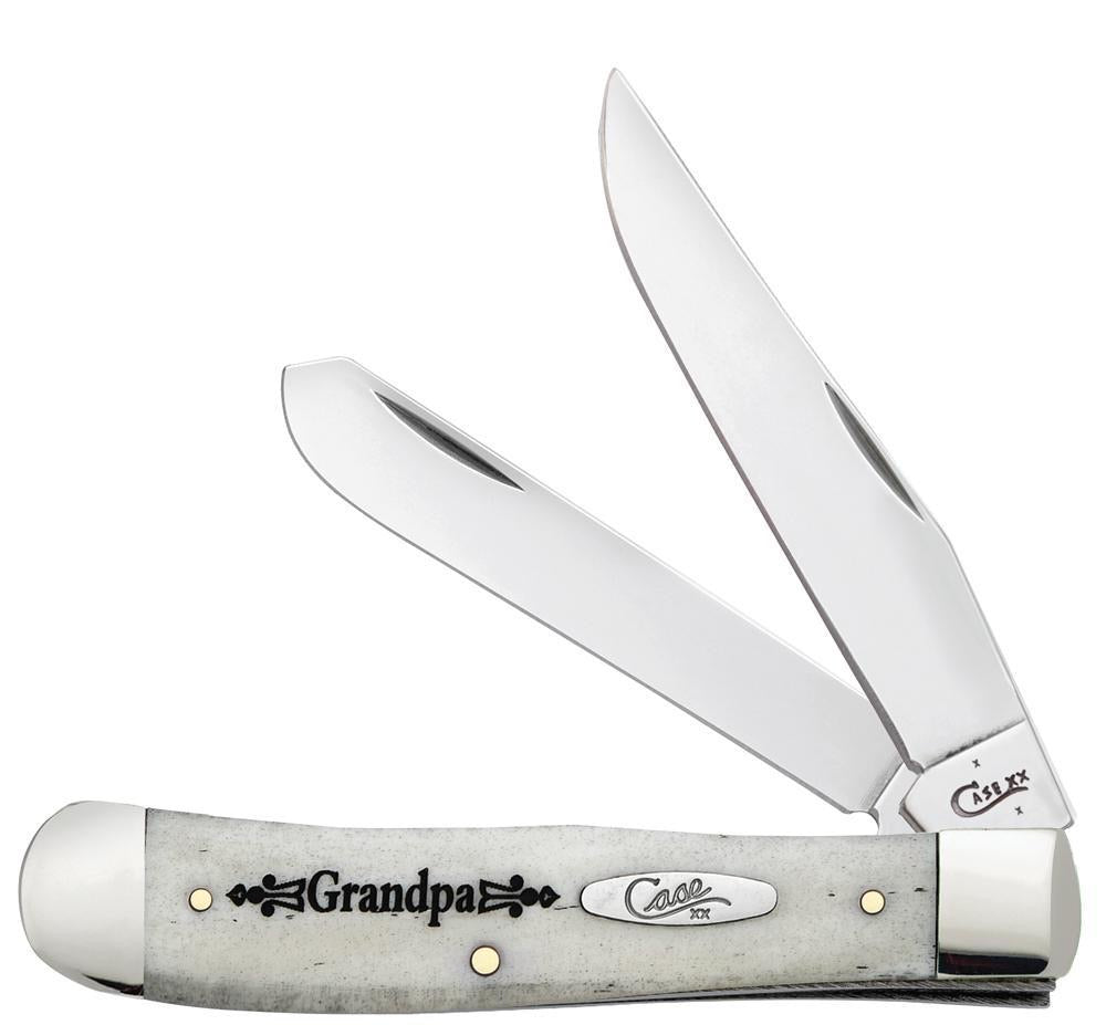 Grandpa Gift Tin Embellished Smooth Natural Bone Trapper (10373)
