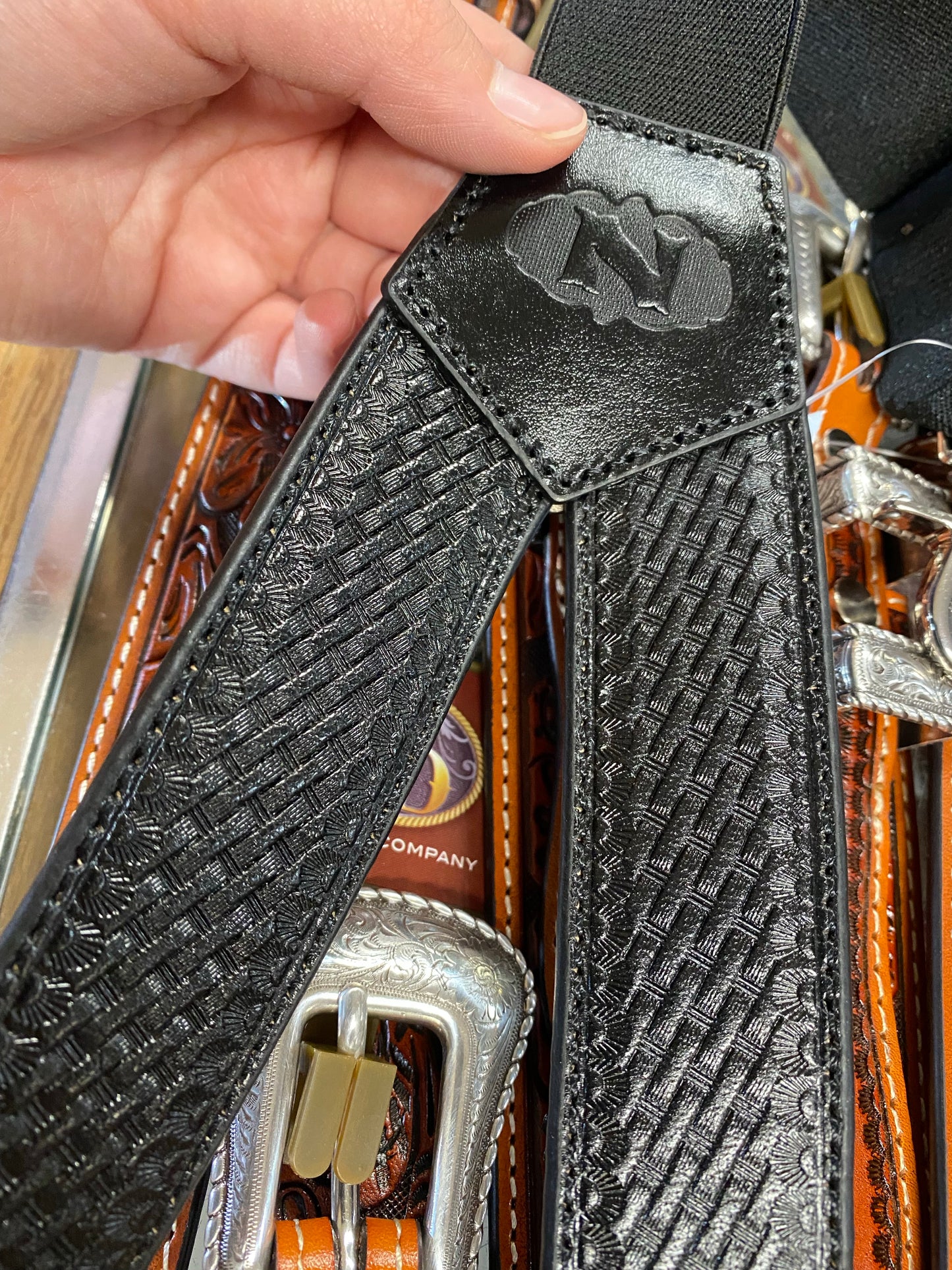 M&F WESTERN NOCONA GALLUS MEN'S LEATHER SUSPENDERS-N8512401