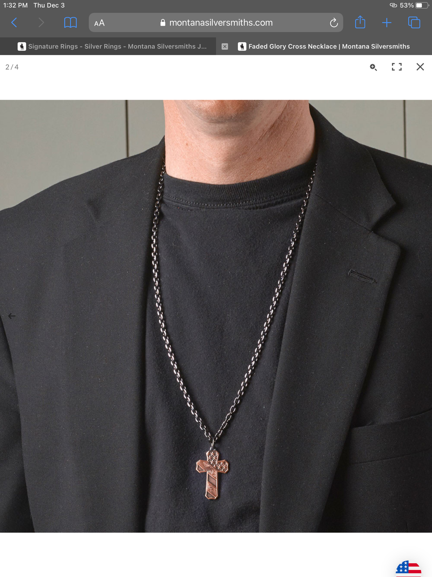 Montana Siversmith Faded Glory Cross Necklace