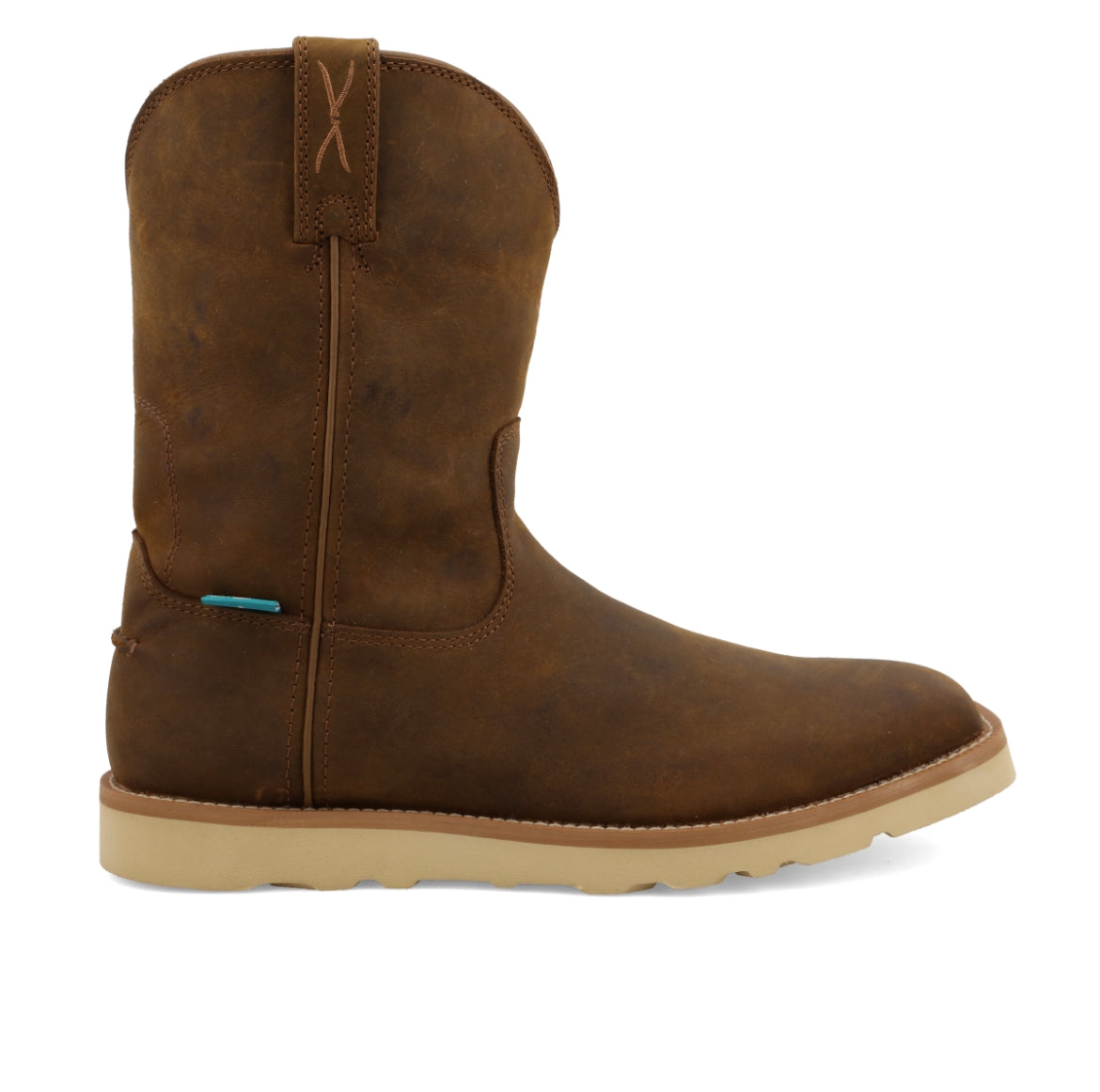Twisted X 10" Work Pull On Wedge Sole Boot - Distressed Saddle (MCBW001)