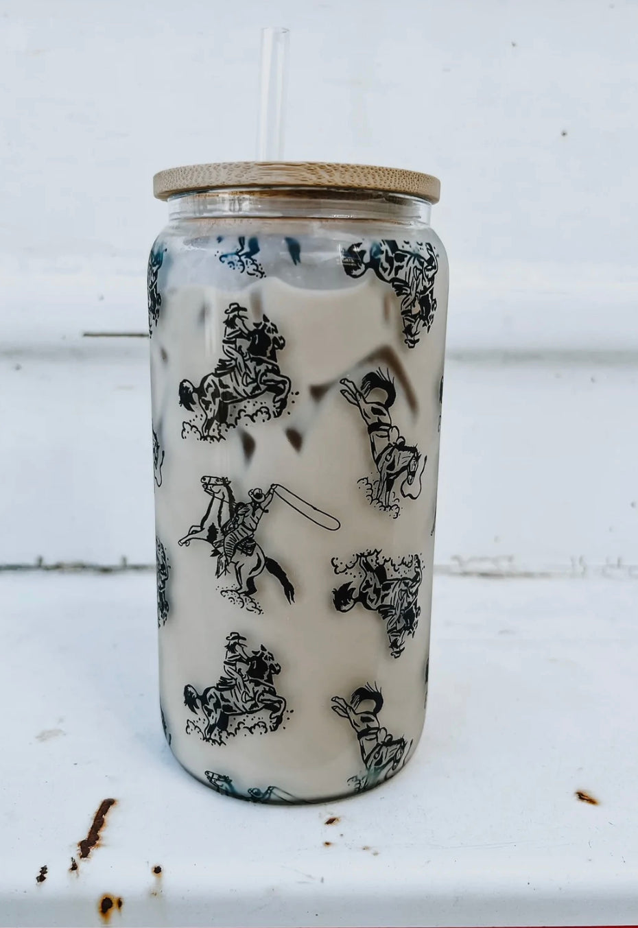 Cowgirl Glass Coffee Tumbler