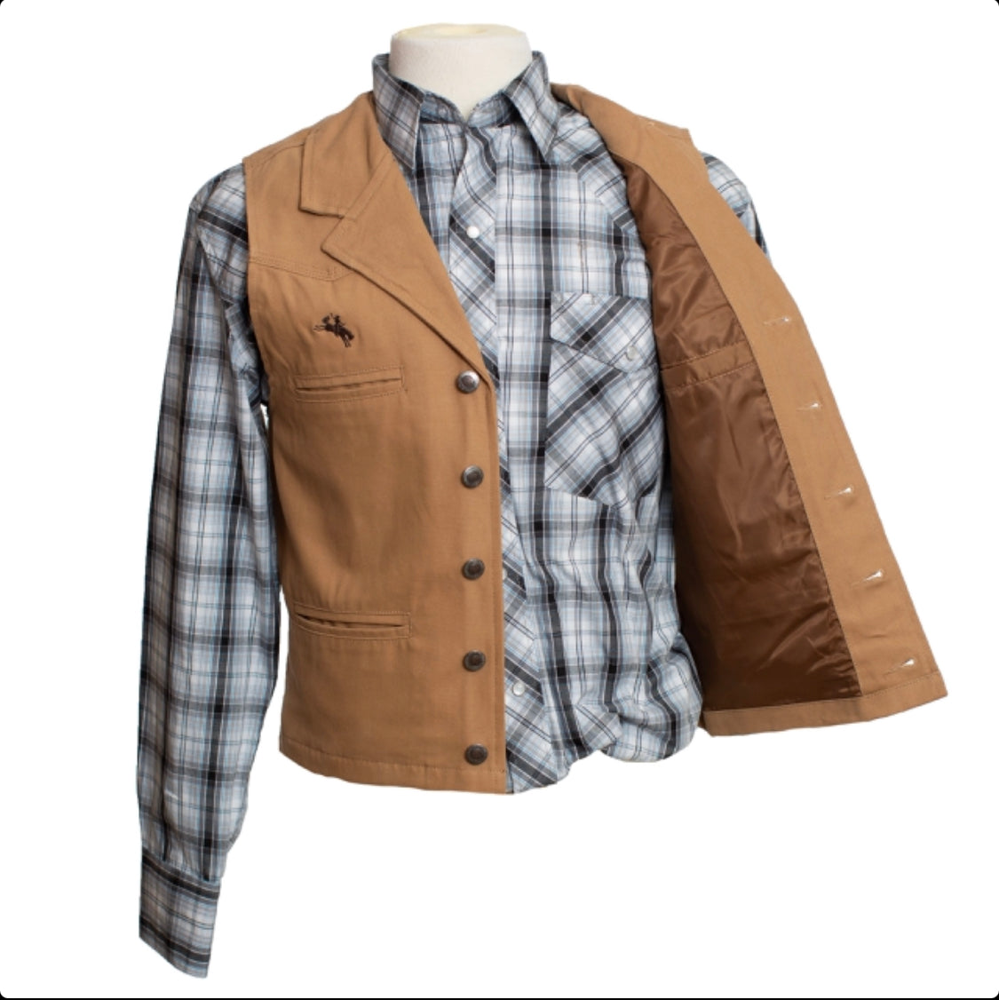 Wyoming Traders Bronco Canvas Tan Vest