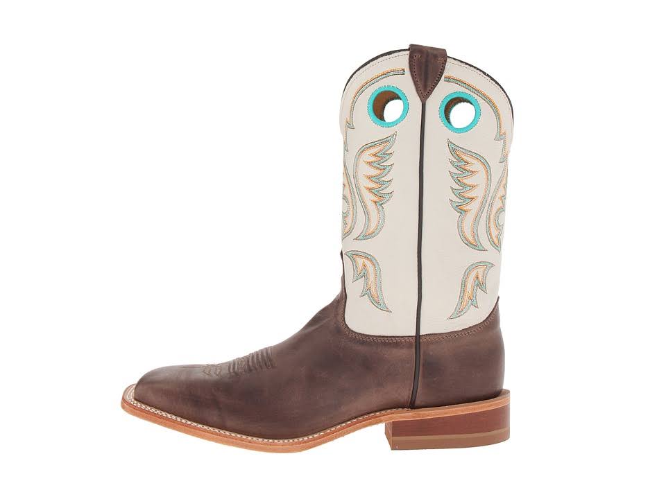 Justin Mens Bent Rail Western Boots Brown/White (BR313)