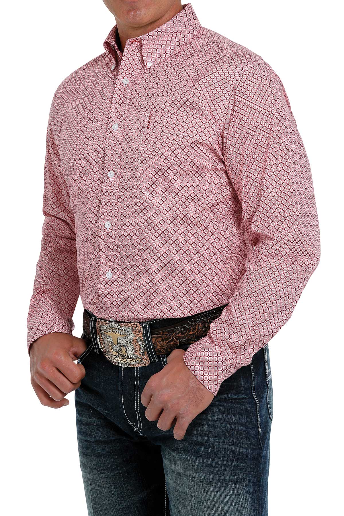 Cinch Modern Fit Red Patterned Shirt (7023)