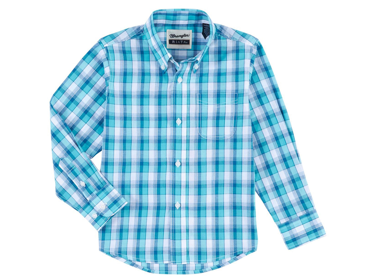 Wrangler Boys Riata Long Sleeve Shirts Assortment Pack - Red / Teal