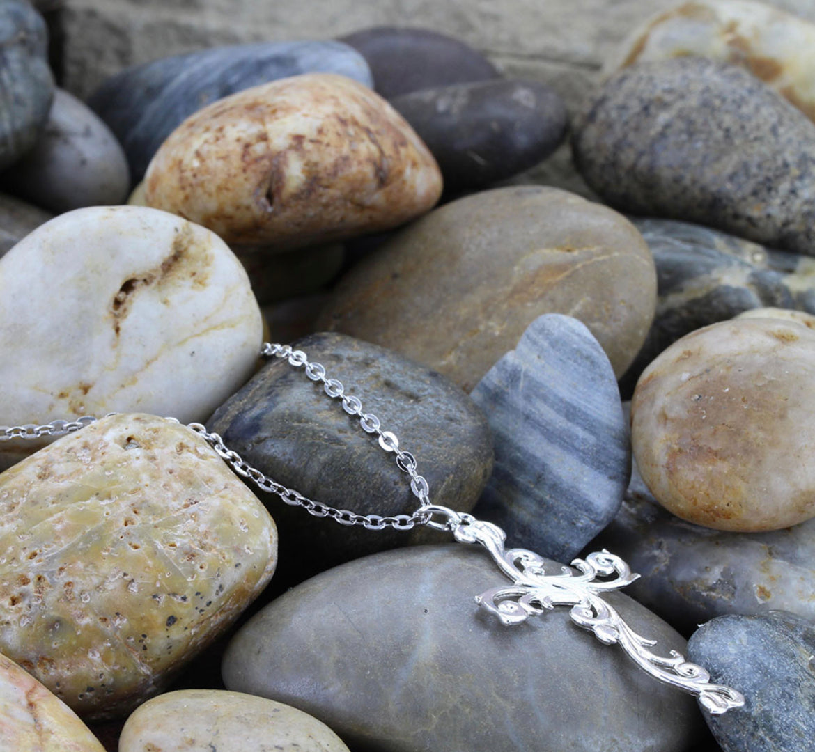 Filigree Silver Cross Necklace
