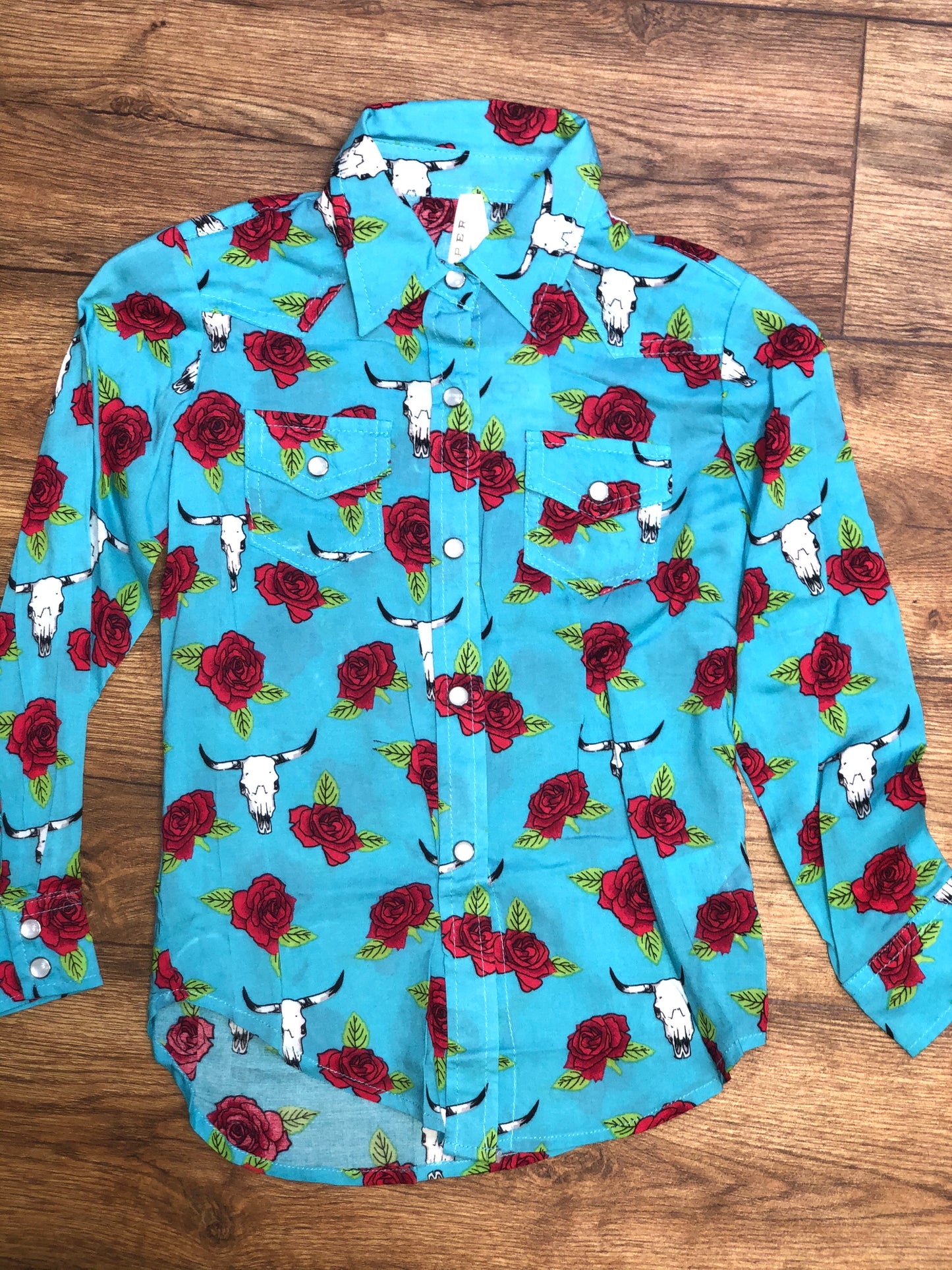 Steer Head & Roses Girls Shirt (2030)