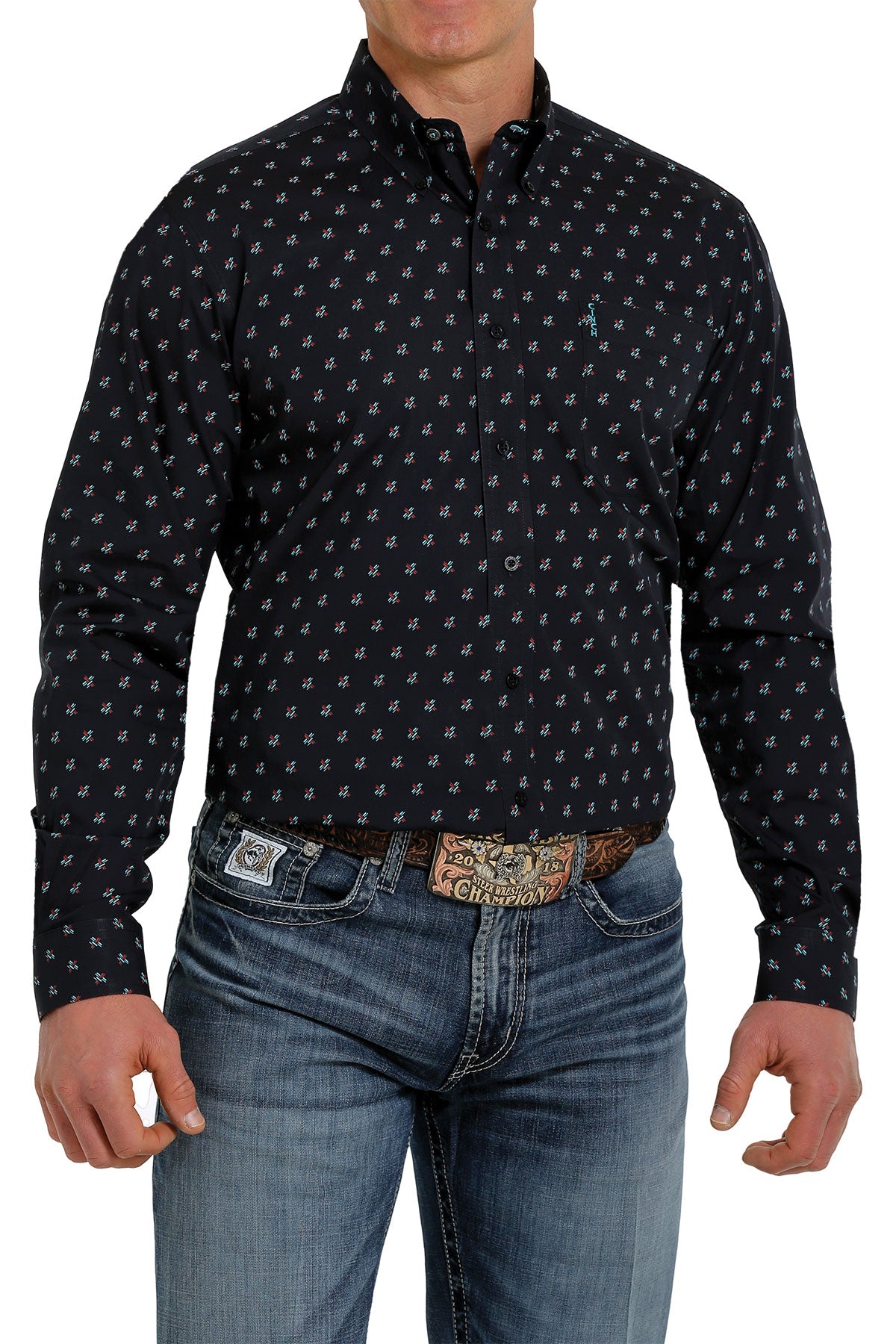 Cinch MEN'S MODERN FIT BUTTON-DOWN WESTERN SHIRT - NAVY