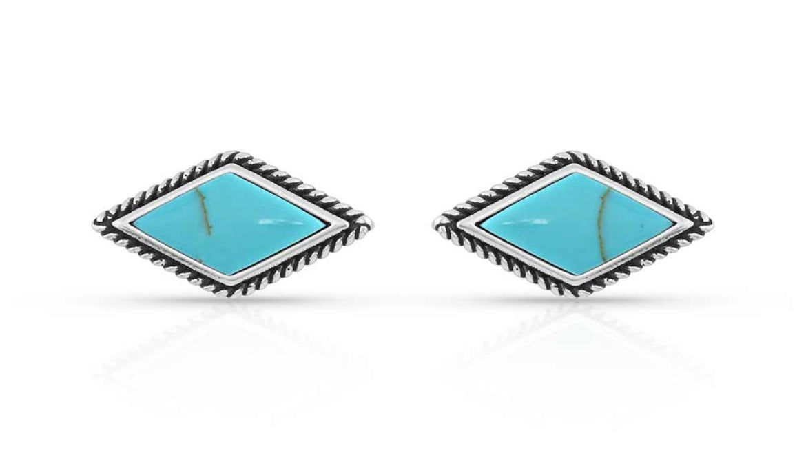 Montana Silversmiths Punch of Turquoise Rhombus Earrings (Er5127)