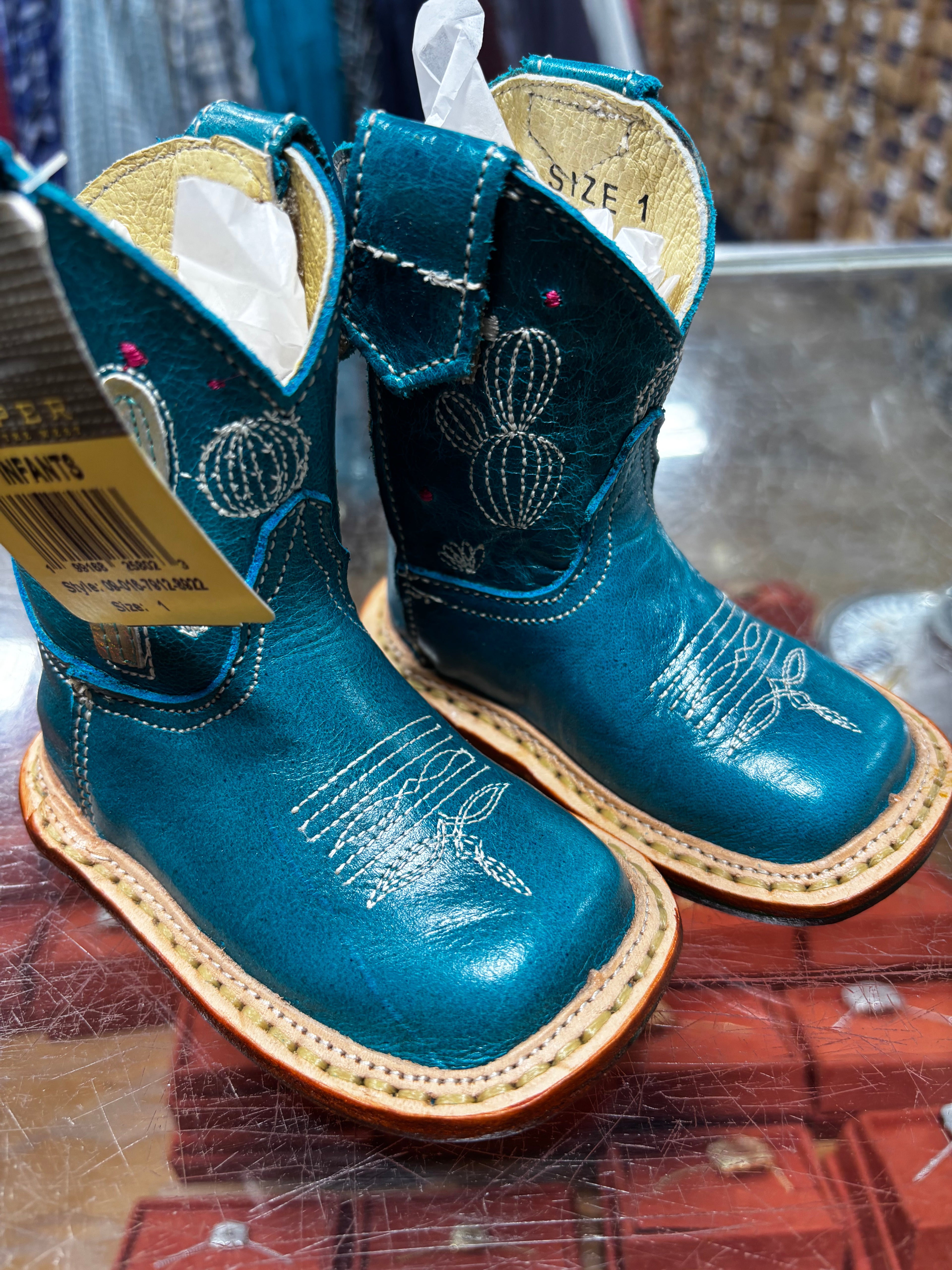 Girl Infant Blue Cactus Boots