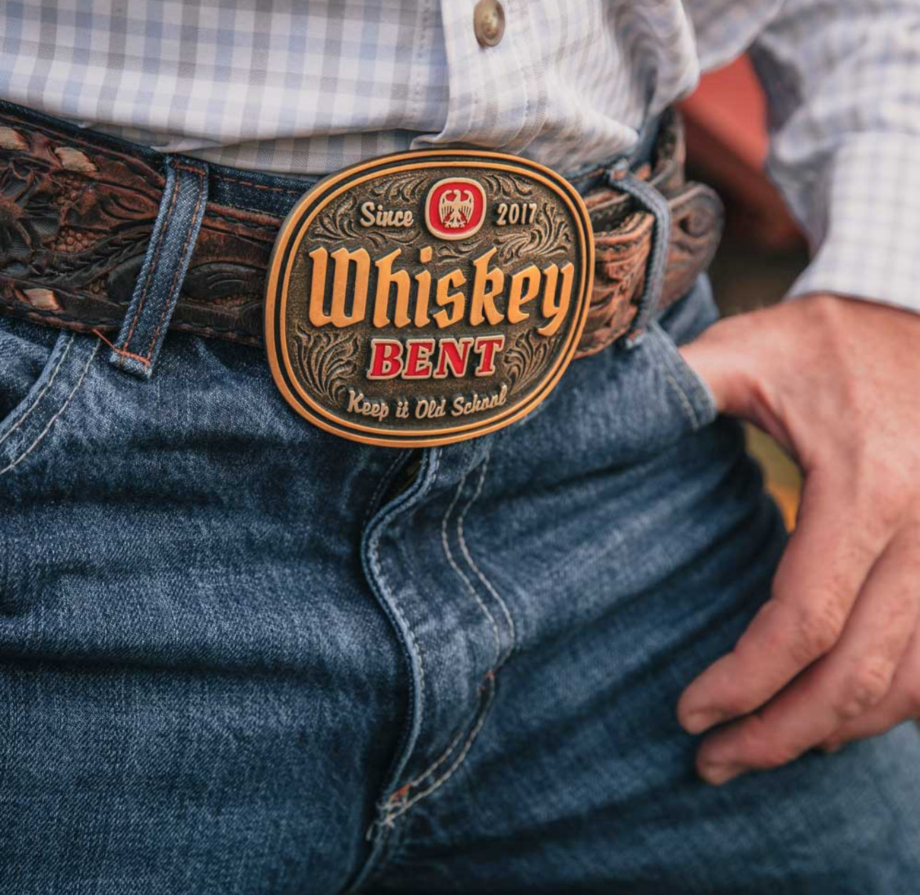 Keep it Old School Whiskey Bent Buckle