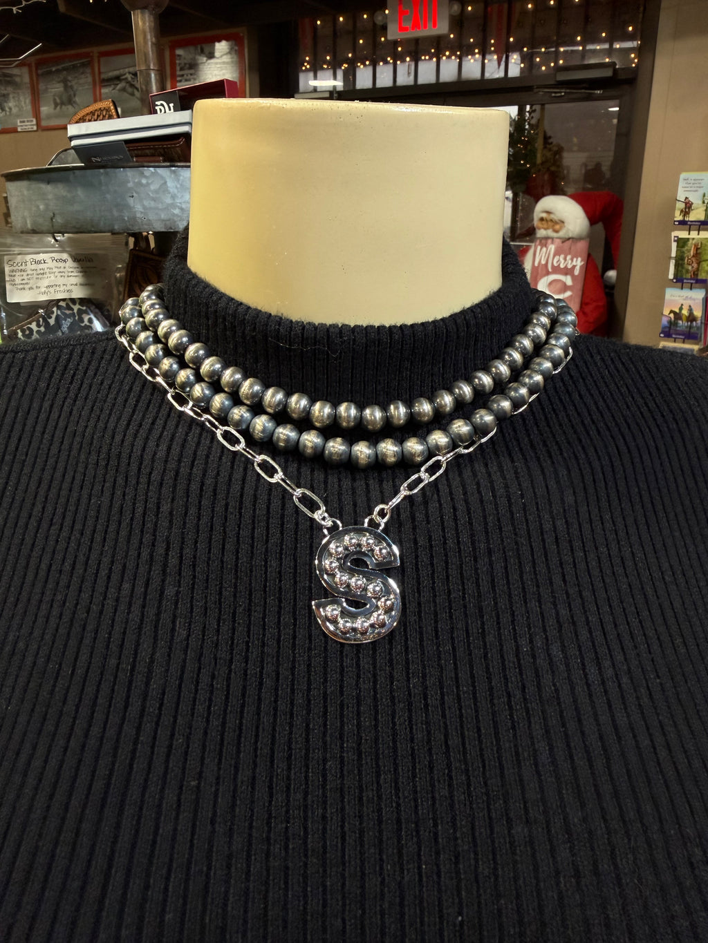 Navajo Pearl Initial Necklace