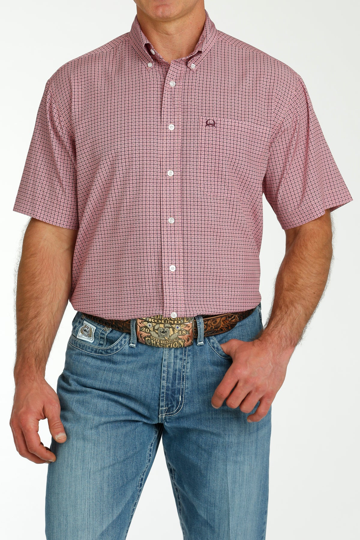 Cinch Men’s SS Pink Shirt