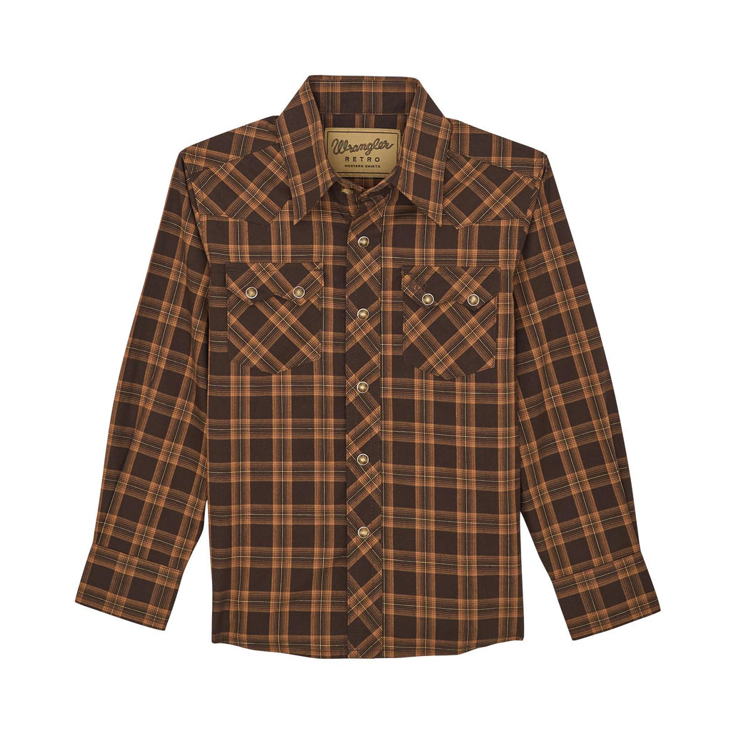 Wrangler Boys Brown Plaid Shirt (8081)