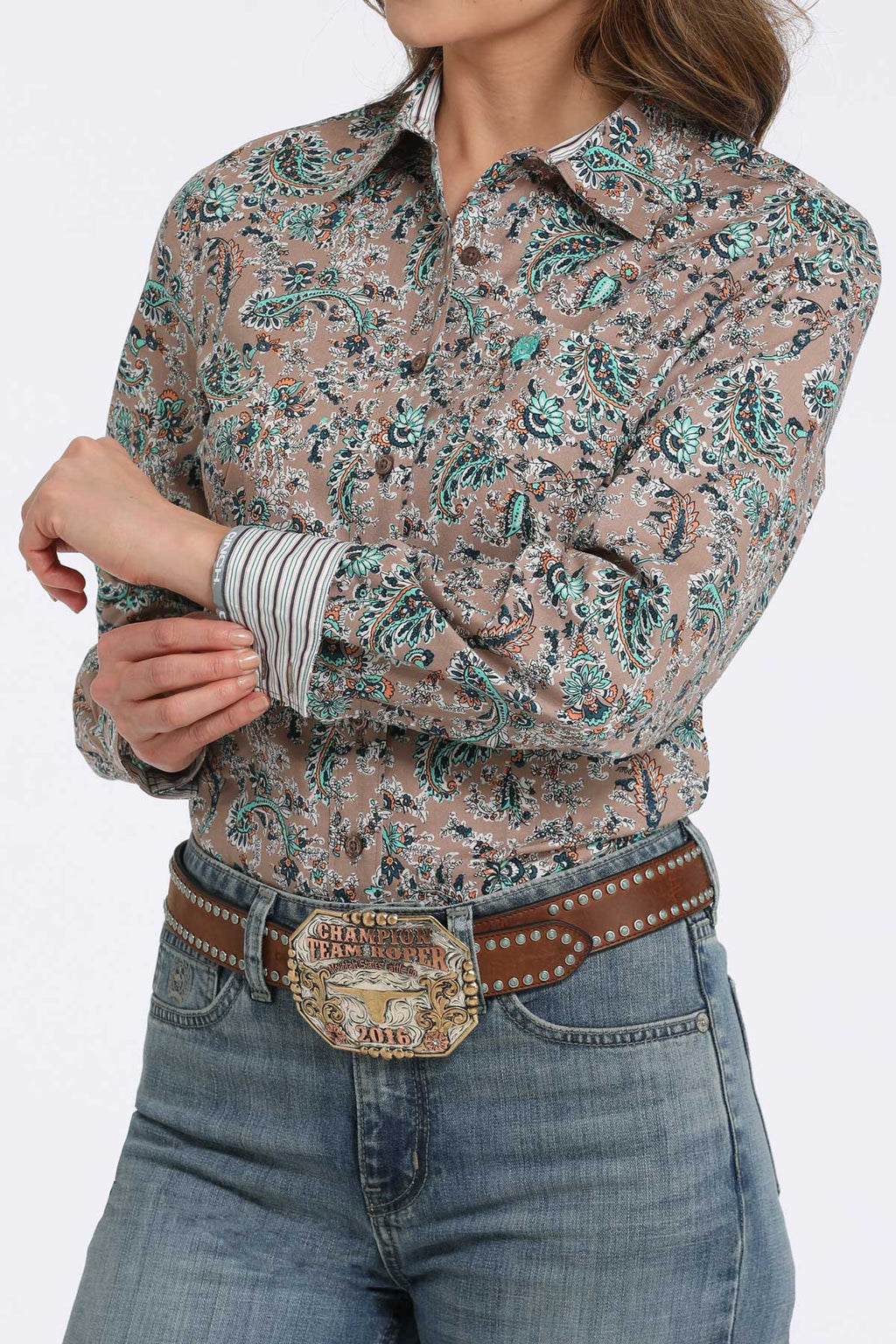 Women’s Brown Paisley Shirt (4246)